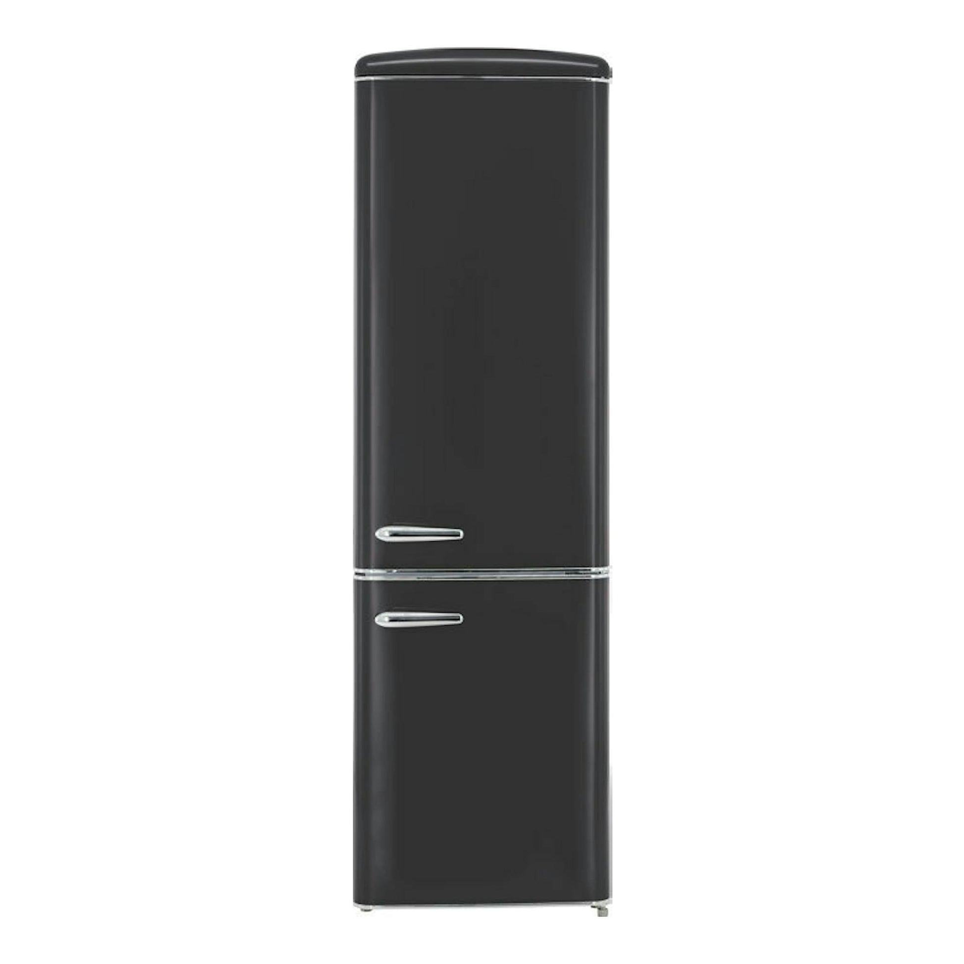Frigorífico combi Exquisit RKGC250-70-H-160E negro mate, vista frontal.