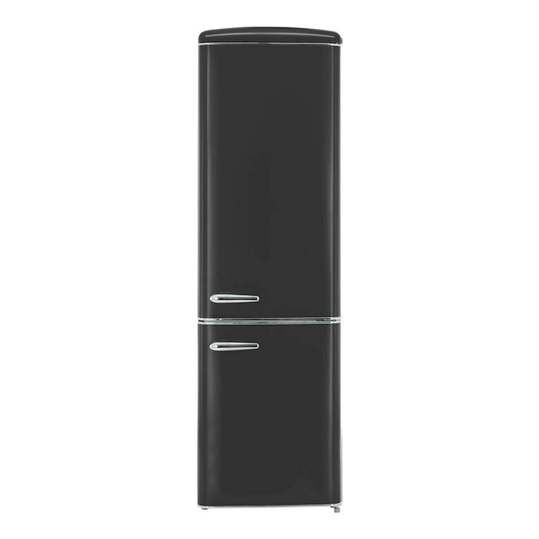 Frigorífico combi Exquisit RKGC250-70-H-160E negro mate, vista frontal.