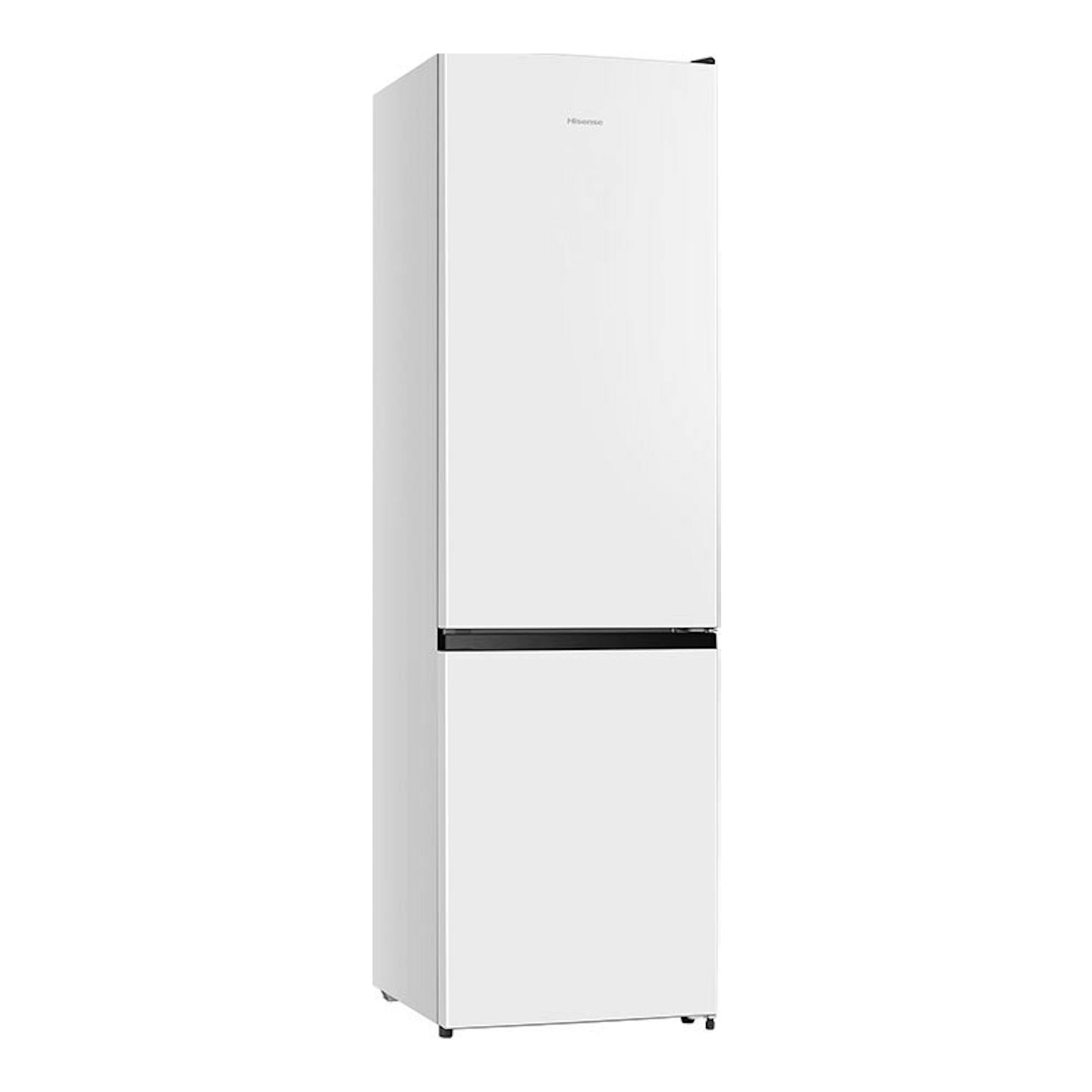 Frigorífico combi Hisense RB440N4AWC blanco, vista frontal en ángulo, con congelador inferior.