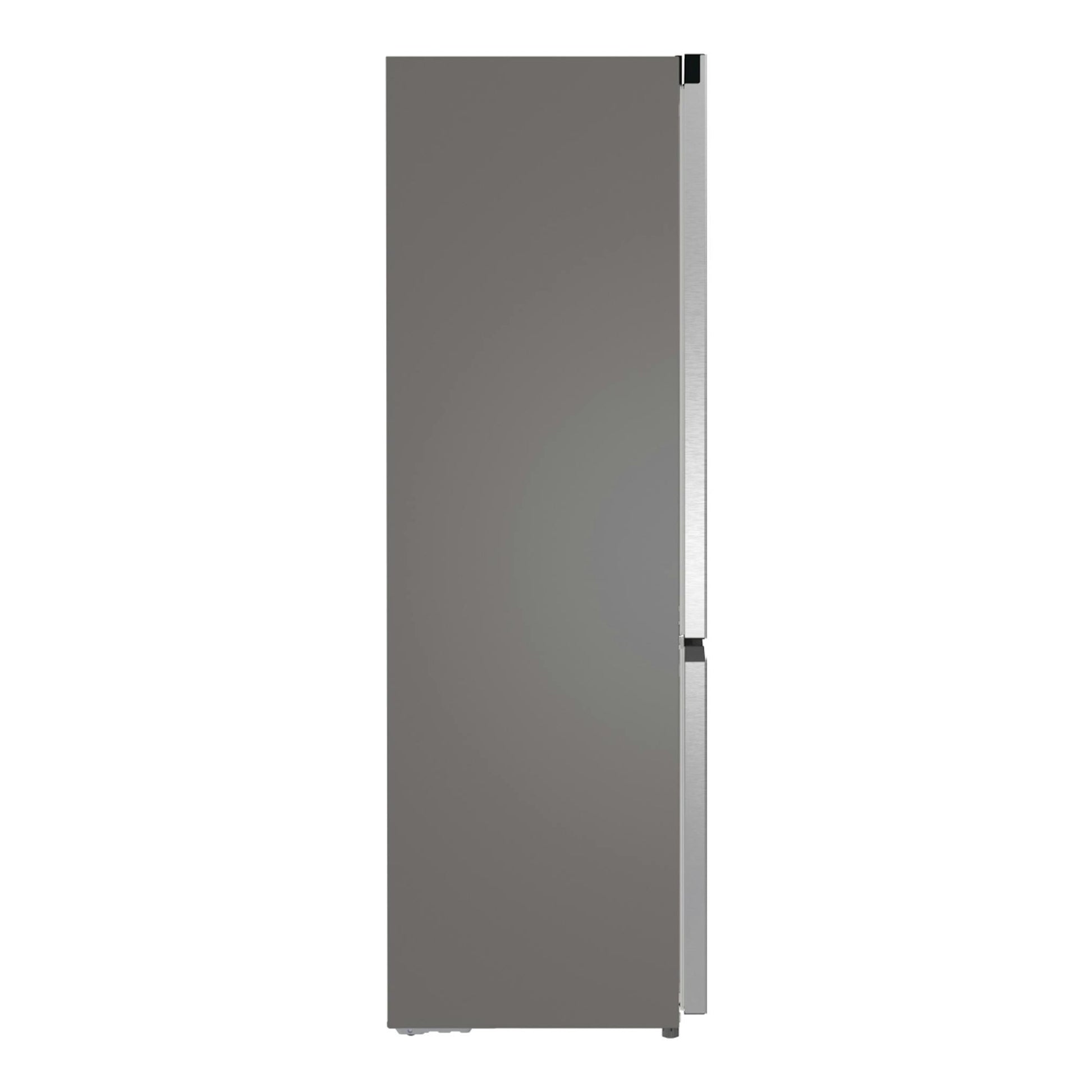 Frigorífico combi Hisense RB5P410SACA en inox, vista frontal, con asa integrada en el lateral derecho.