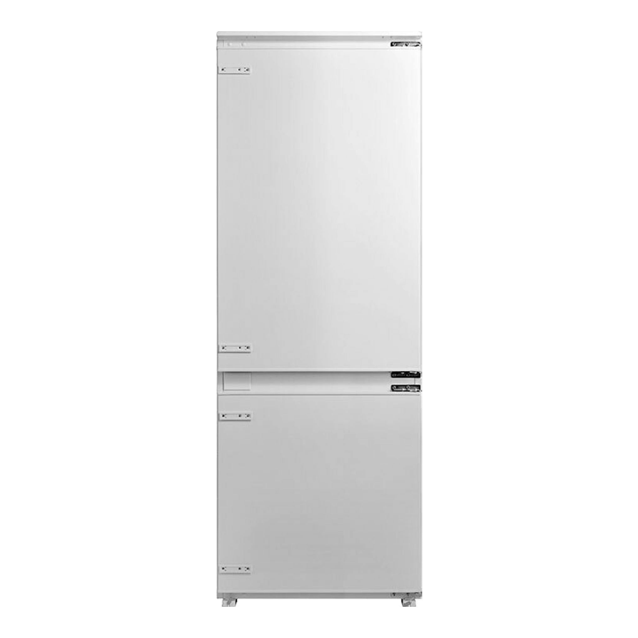 Frigorífico combi integrable Teka RBF78785FI, vista frontal, blanco, con dos puertas.