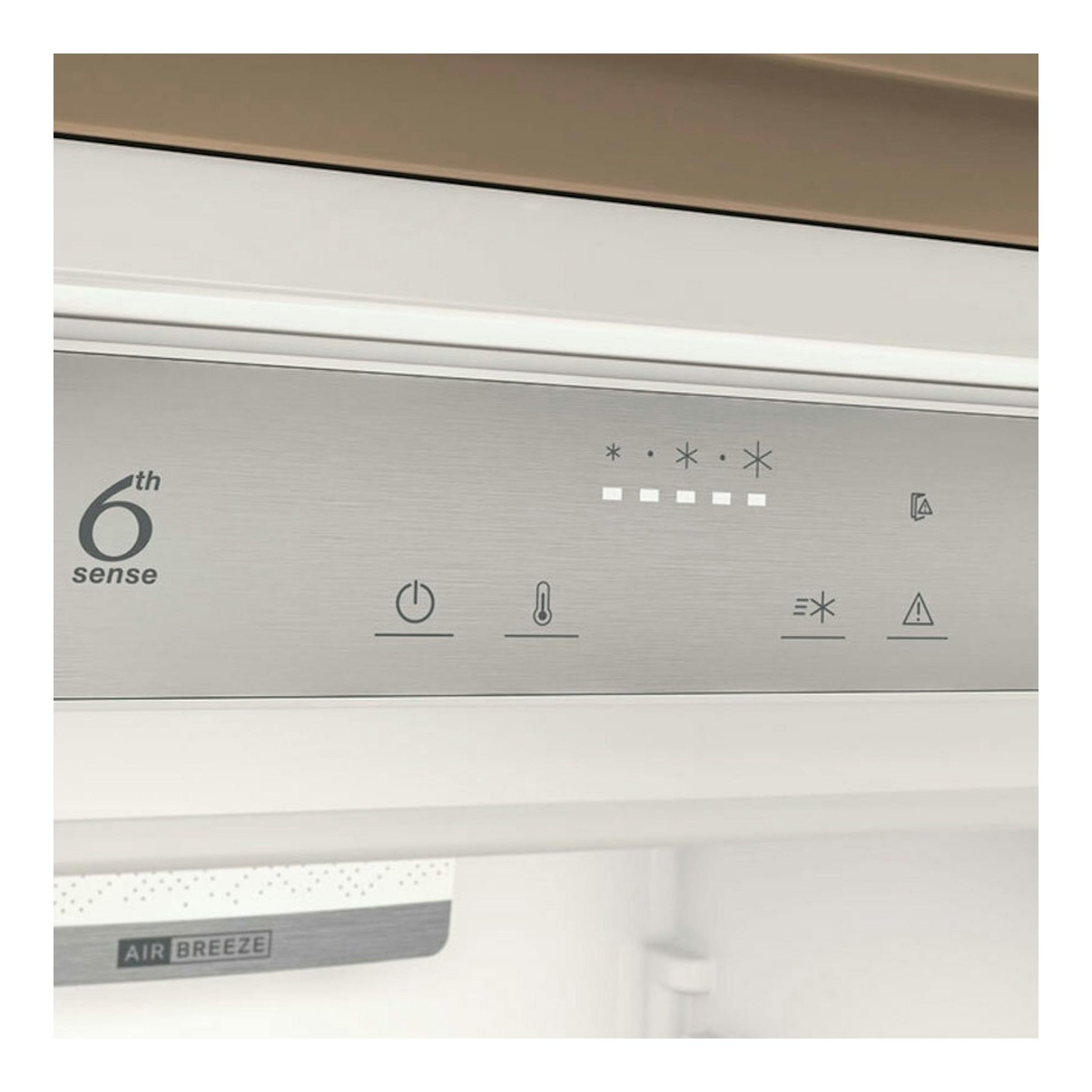 Panel frontal de frigorífico integrable Whirlpool WHC20D013D1, acabado plateado, vista parcial.