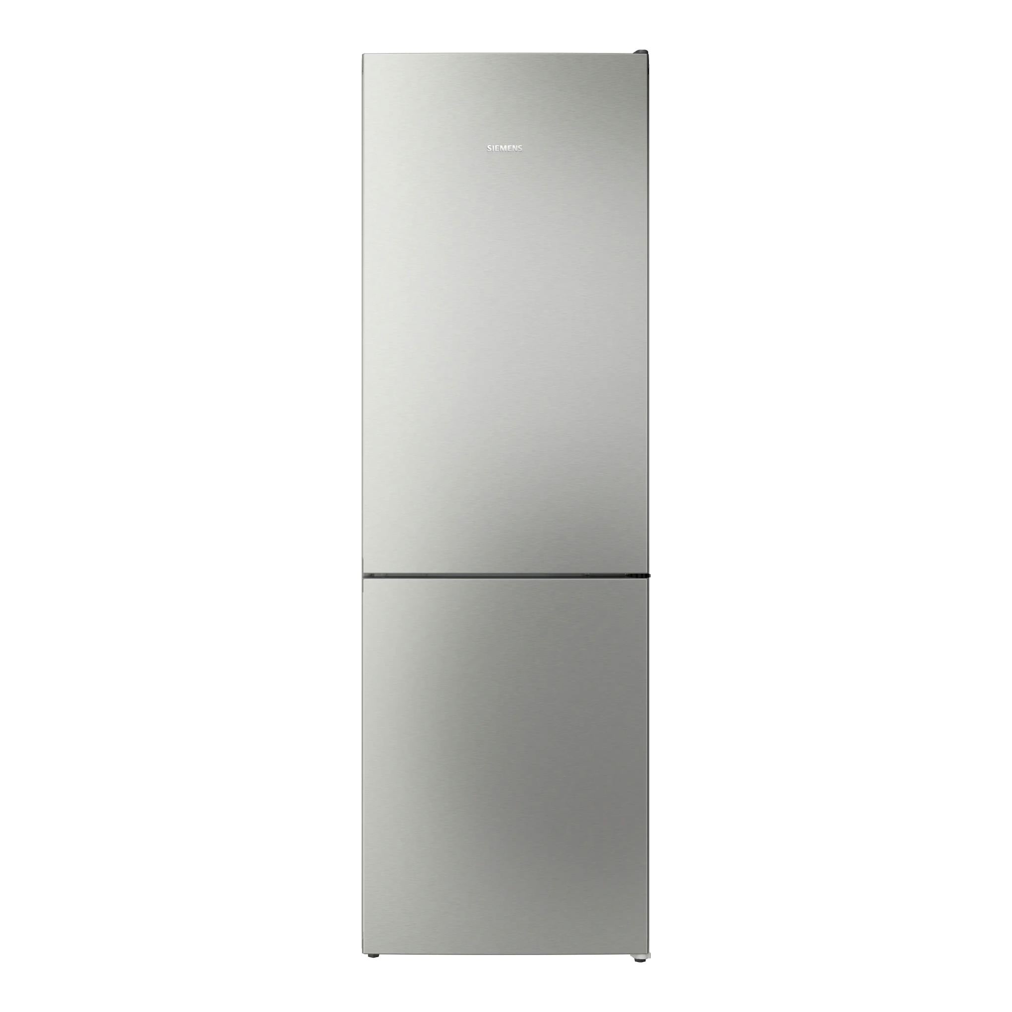Frigorífico combi Siemens KG36NVIDG en inox, vista frontal de dos puertas.