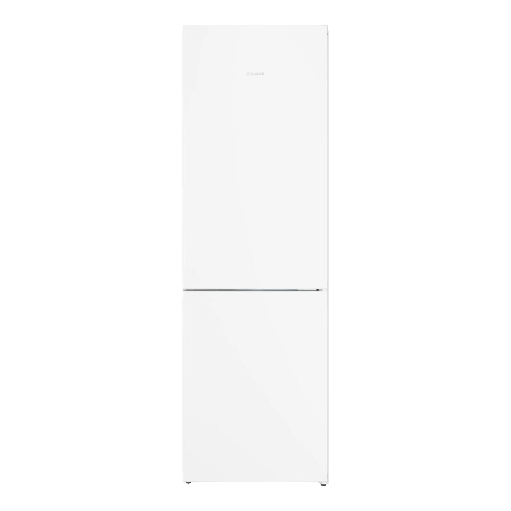 Frigorífico combi Siemens KG36NVWDG blanco, vista frontal, dos puertas.