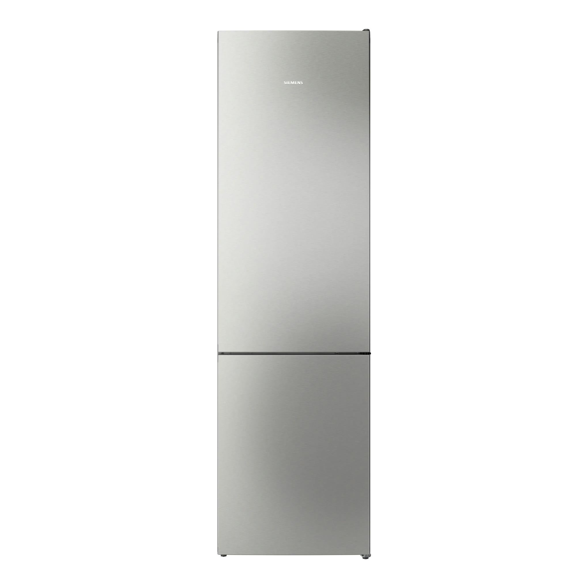 Frigorífico combi Siemens KG39NVICG en inox, vista frontal de dos puertas.