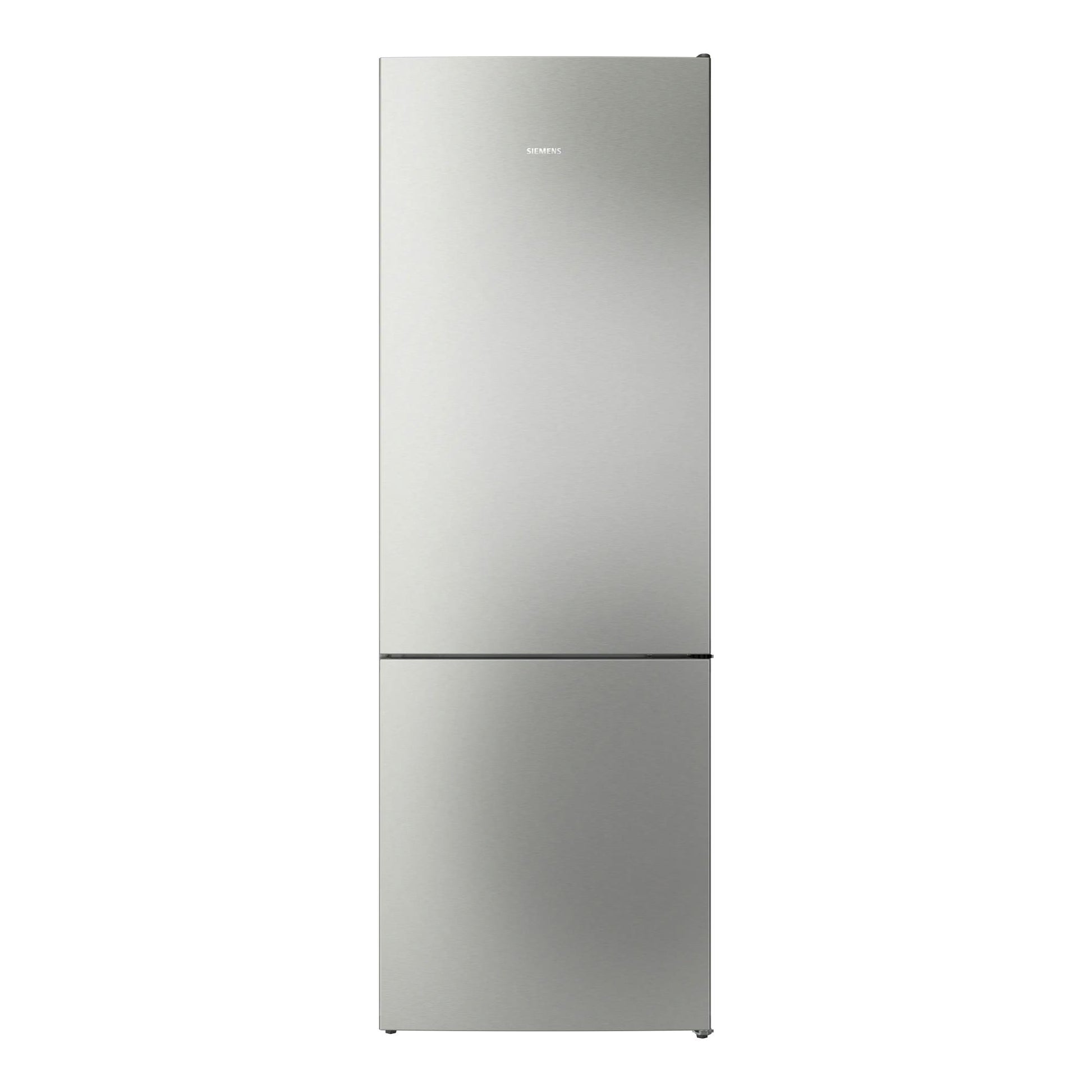 Frigorífico combi Siemens KG49NVIDG de acero inoxidable, vista frontal con dos puertas.