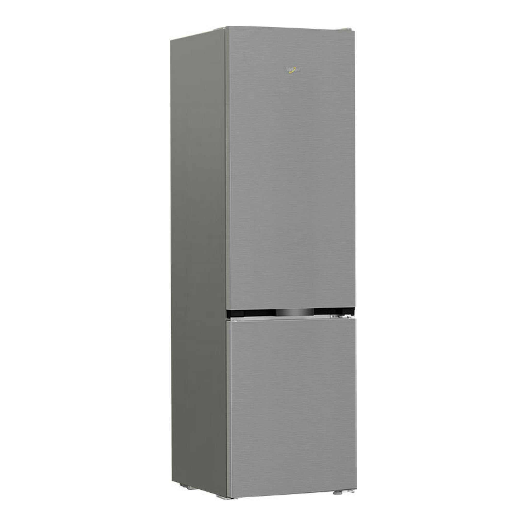 Frigorífico combi Whirlpool WHK 22412 X5EE inox, vista frontal con ligero ángulo lateral.