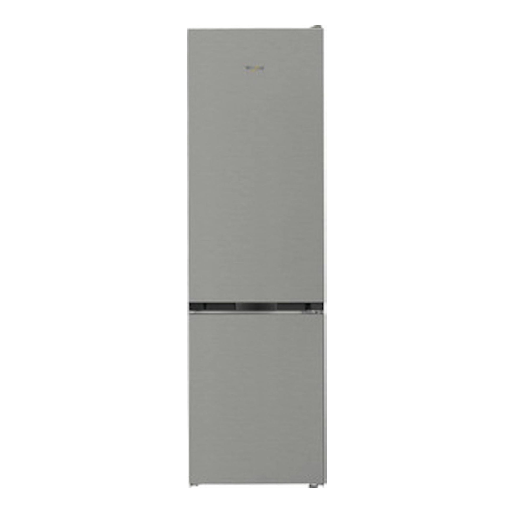 Frigorífico combi Whirlpool WHK 22413 X6EE plateado, vista frontal, con dos puertas y tirador oculto.