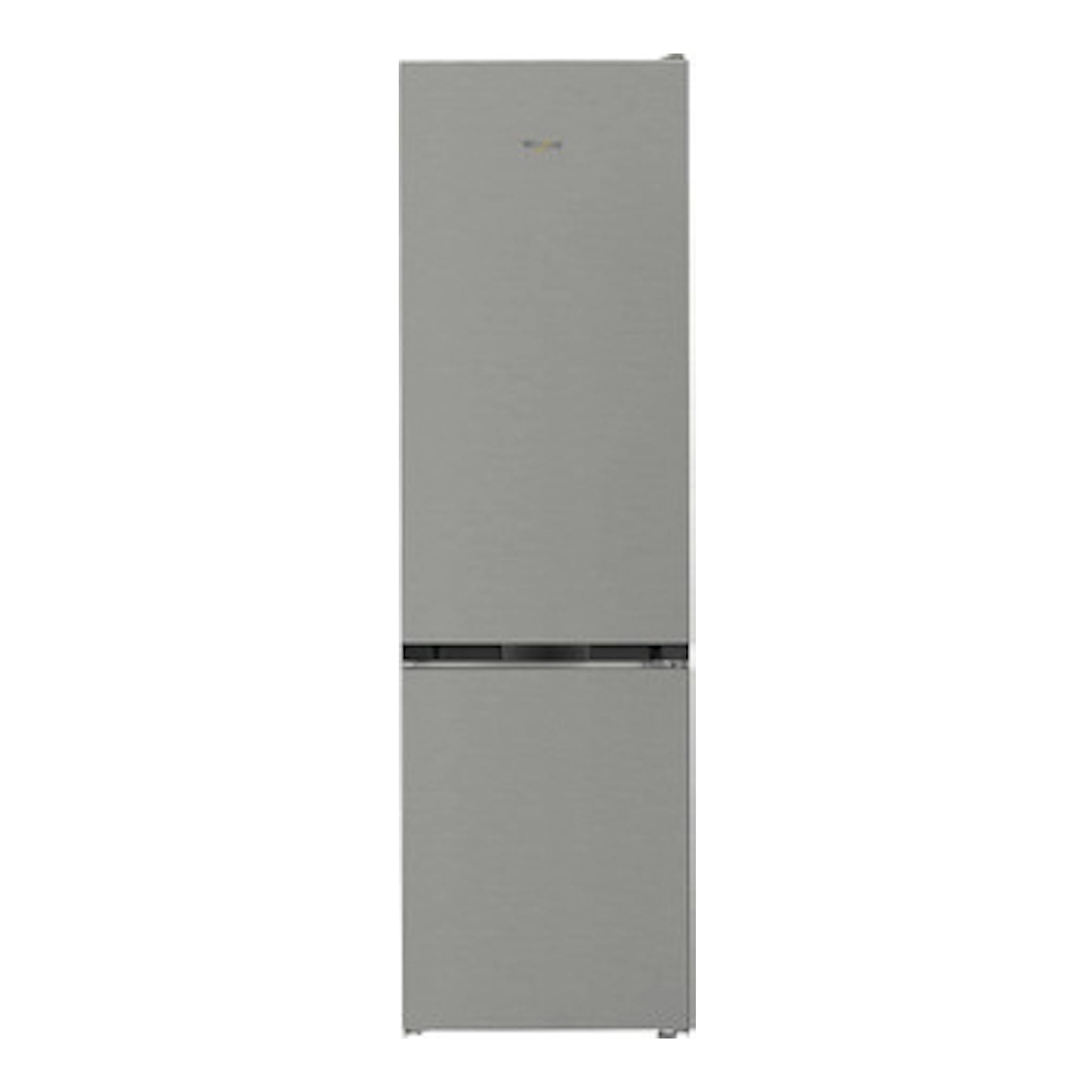 Frigorífico combi Whirlpool WHK 22413 X6EE plateado, vista frontal, con dos puertas y tirador oculto.