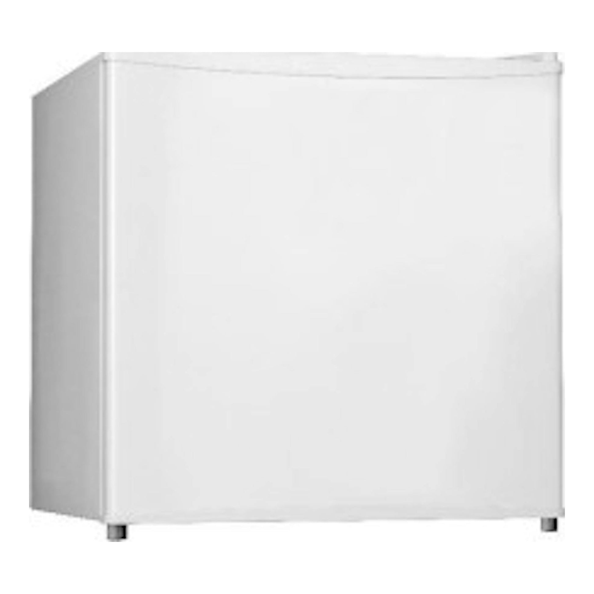 Frigorífico Midea MDRD86FGE01 blanco, vista frontal de una puerta y tamaño compacto.