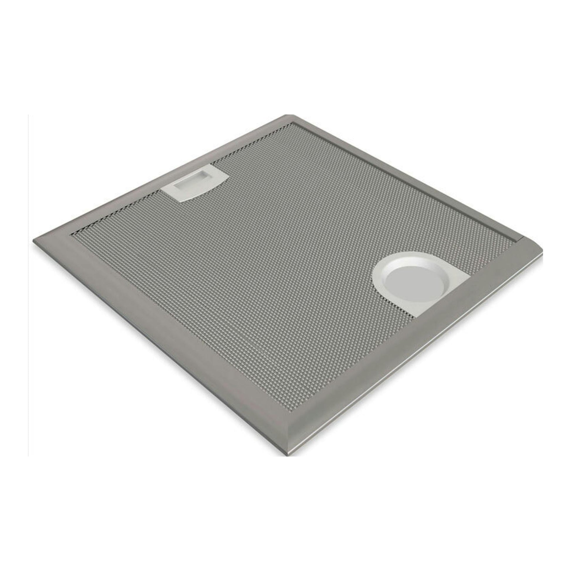 Grupo filtrante Balay 3BF276NG inox, vista en ángulo superior, rectangular, con rejilla metálica y borde plateado.