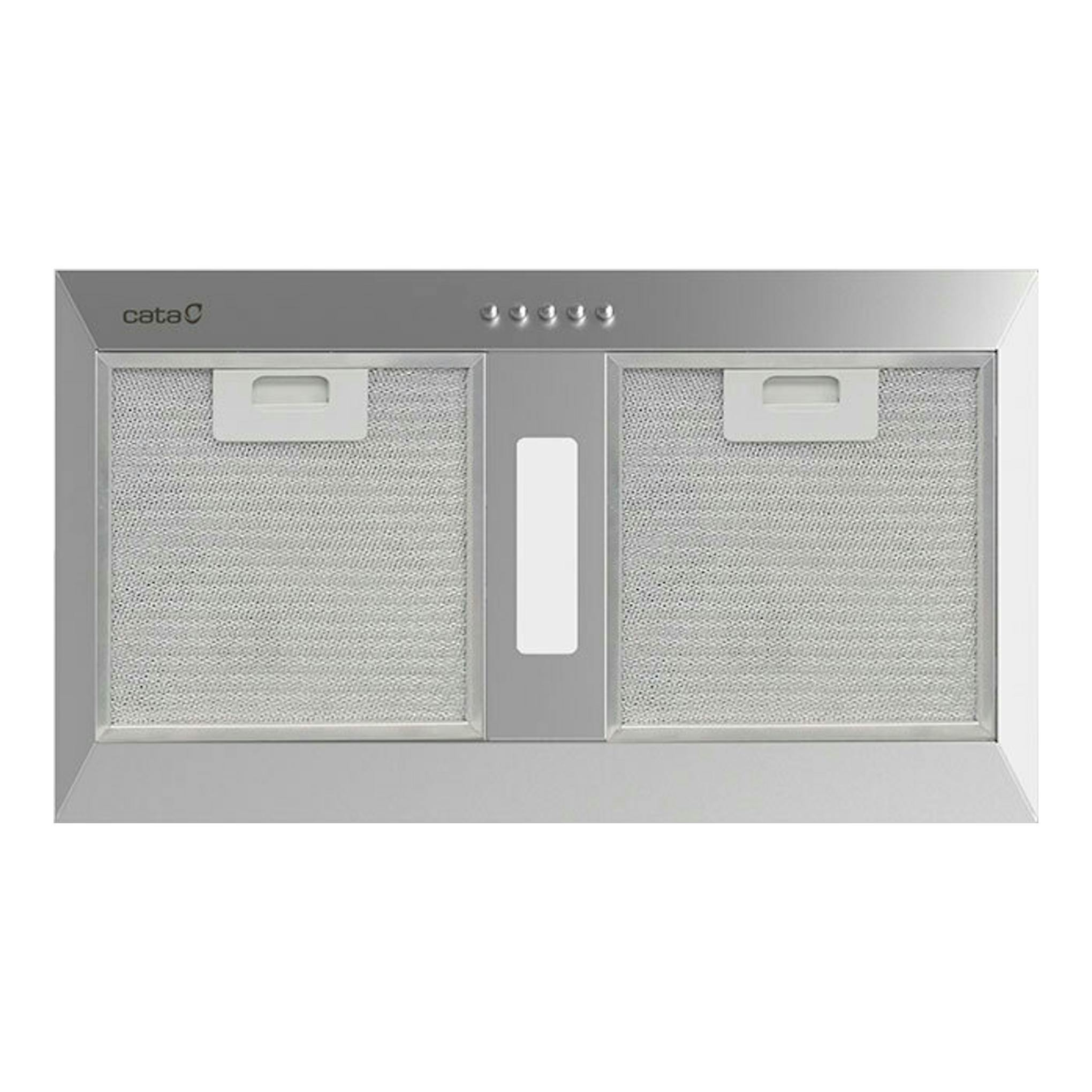 Grupo filtrante Cata GCB55X en acero inoxidable, vista frontal, con dos filtros metálicos.