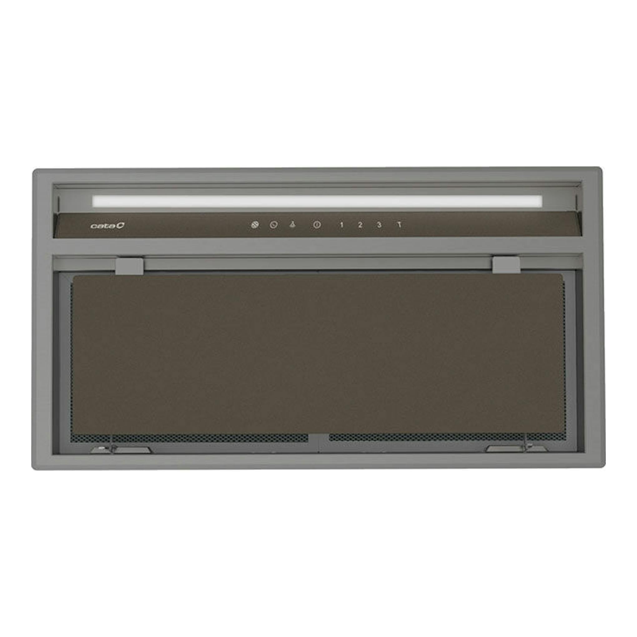 Grupo filtrante Cata GCX 83 gris, vista frontal de campana extractora integrada.