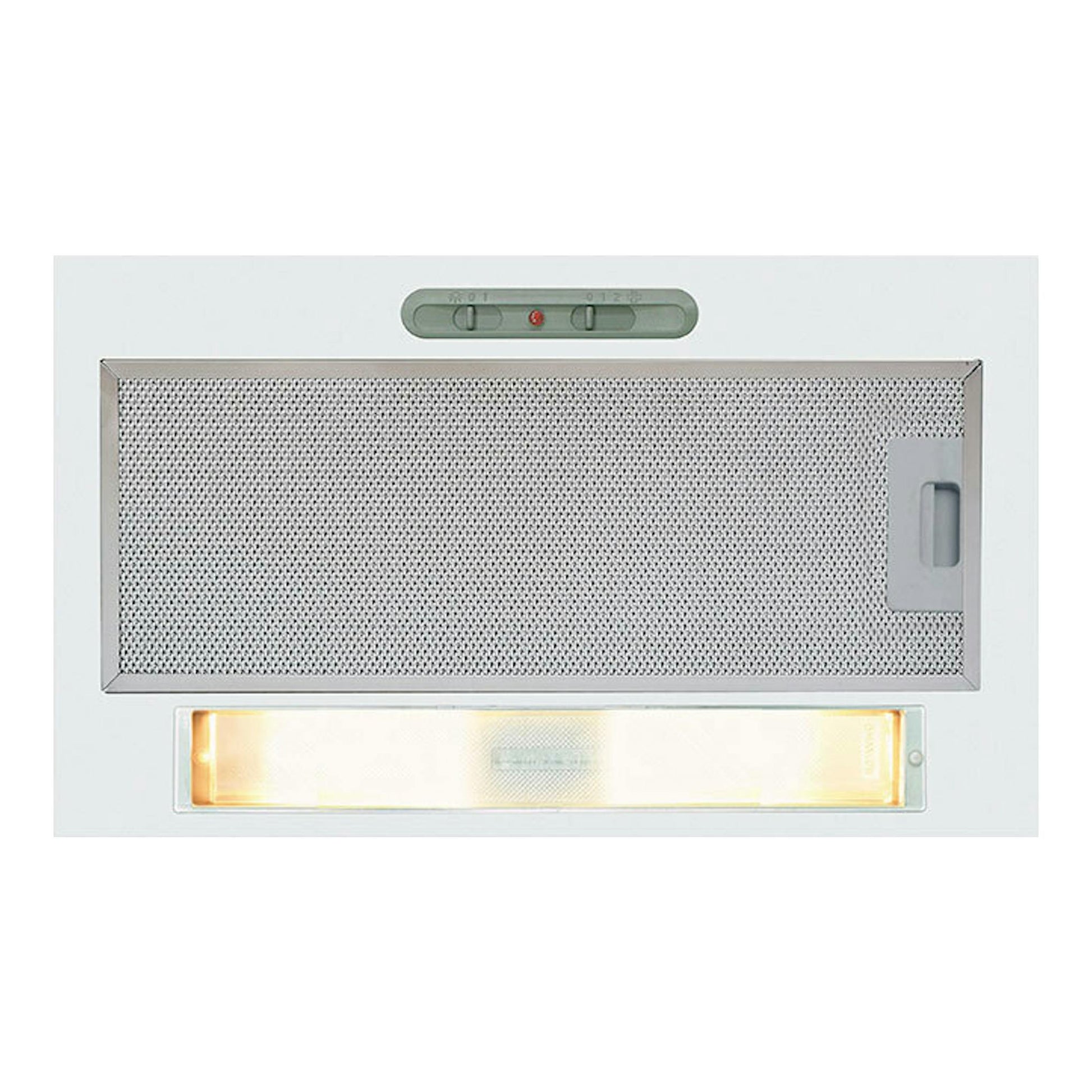 Grupo filtrante Cata GK4500WH blanco, vista frontal, con rejilla metálica, controles superiores y luz inferior.