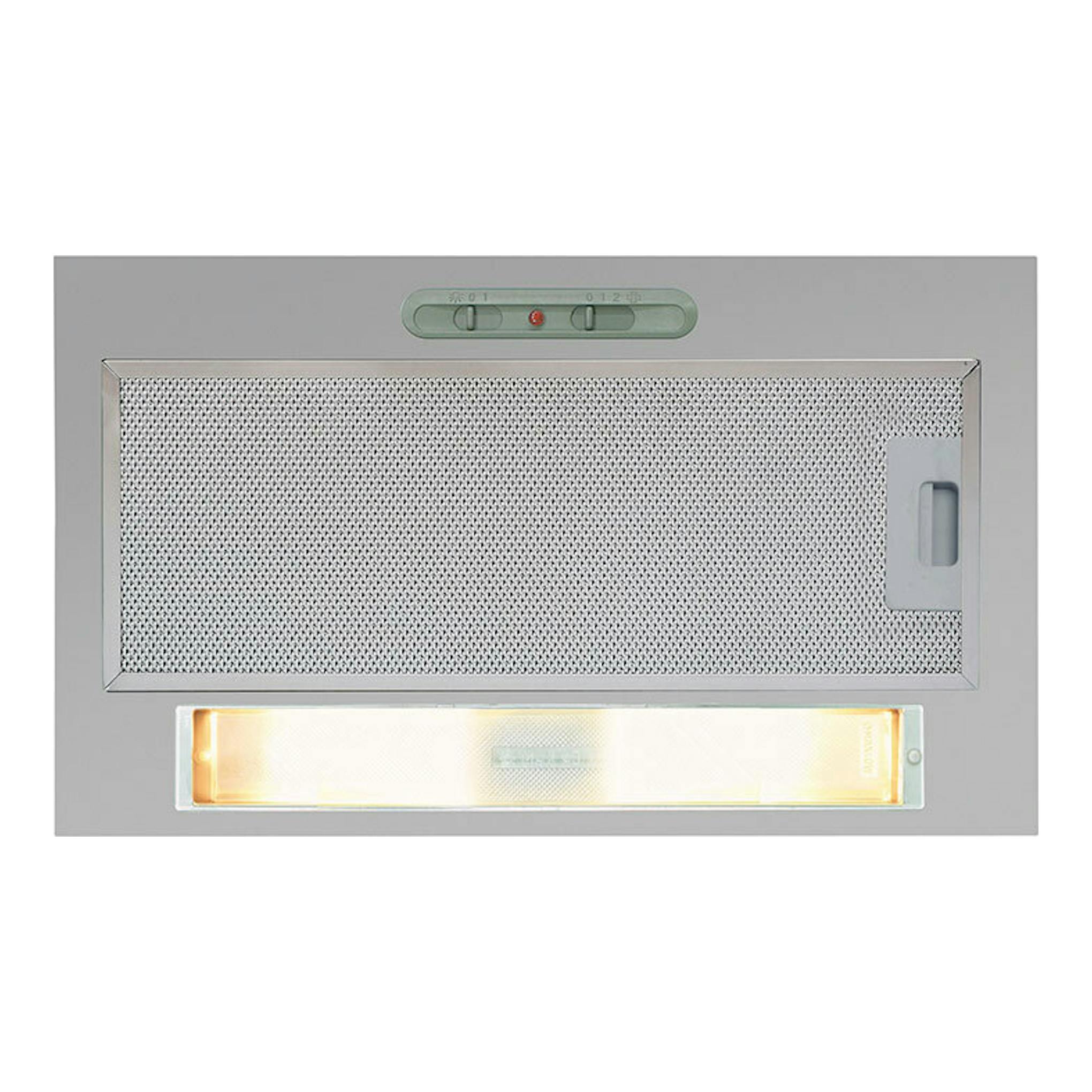 Grupo filtrante Cata GK4500X en acero inoxidable, vista frontal, con rejilla metálica y luz inferior.