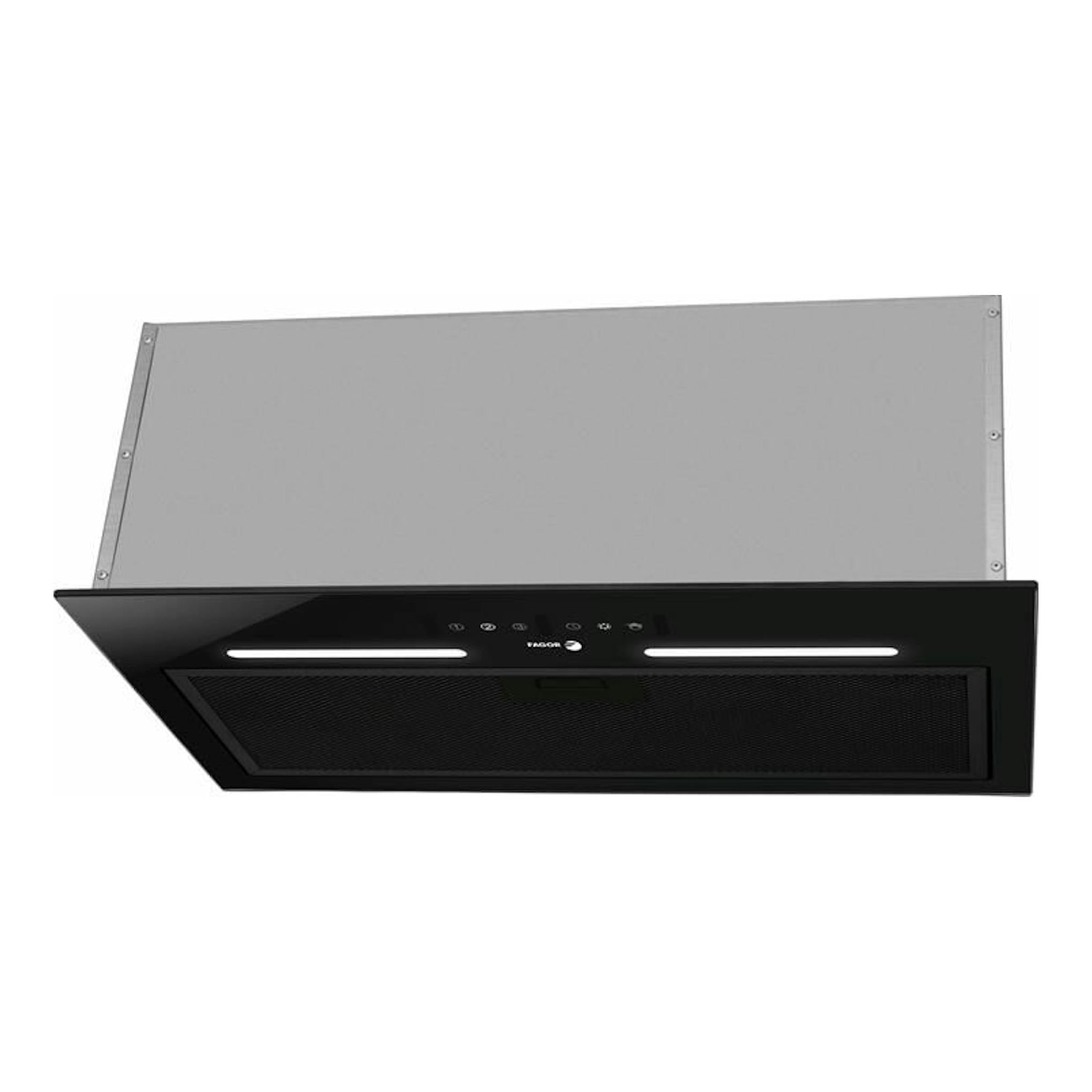 Grupo filtrante Fagor 3AF3-550N negro, vista frontal, con panel gris y frente negro.