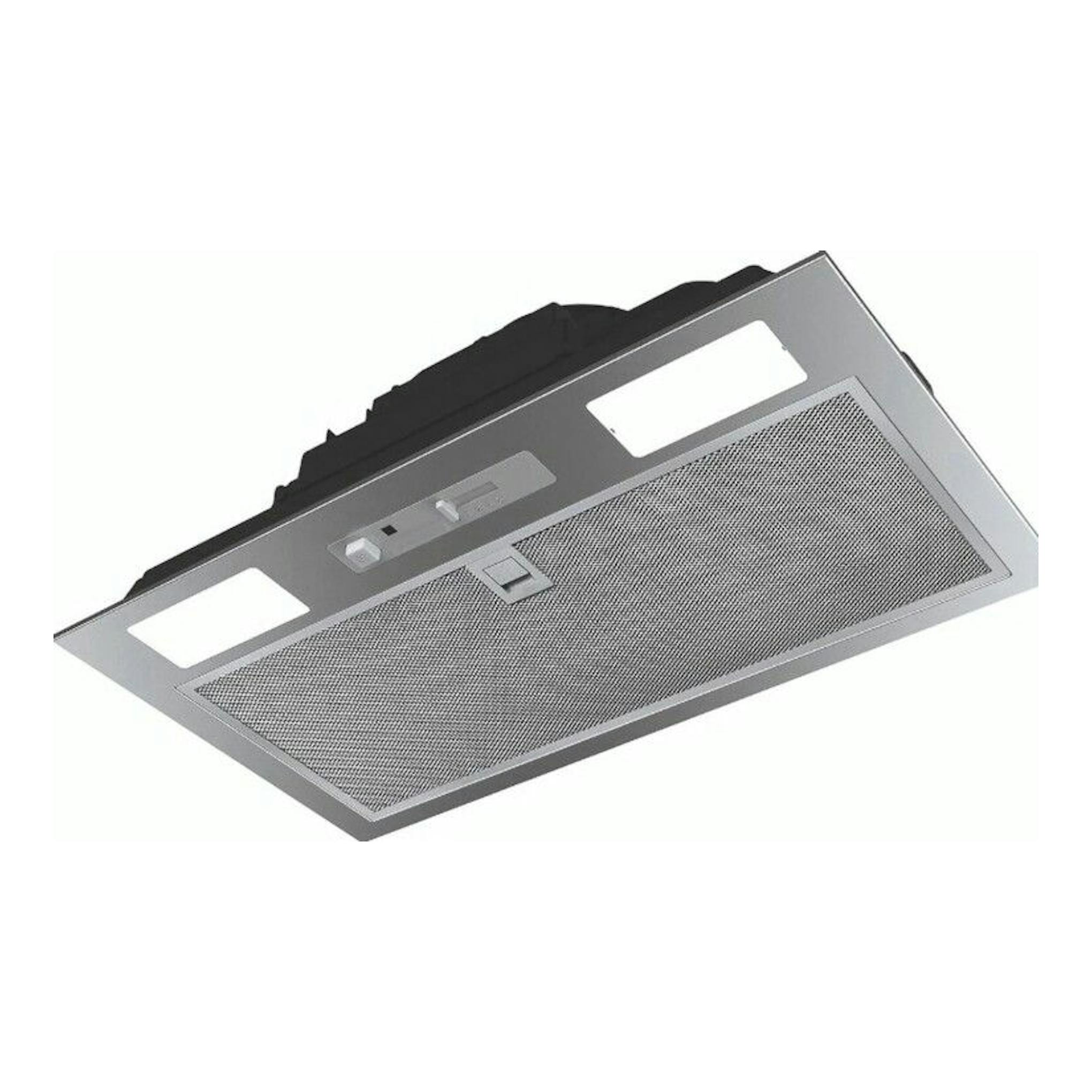 Grupo filtrante Mepamsa Smart 52X Inox en vista inferior inclinada, acabado acero inoxidable.