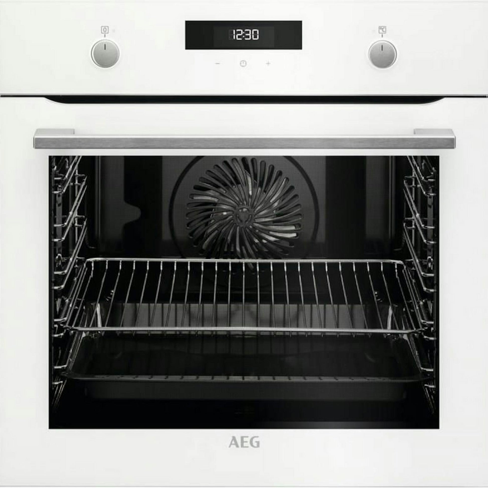 Horno AEG BEK435120W blanco con interior abierto