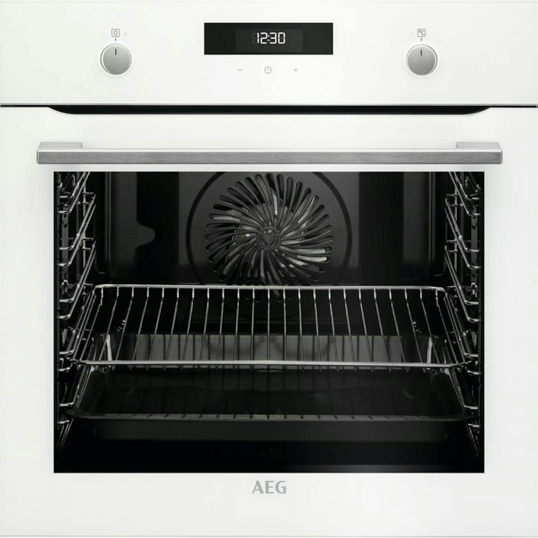 Horno AEG BEK435120W blanco con interior abierto