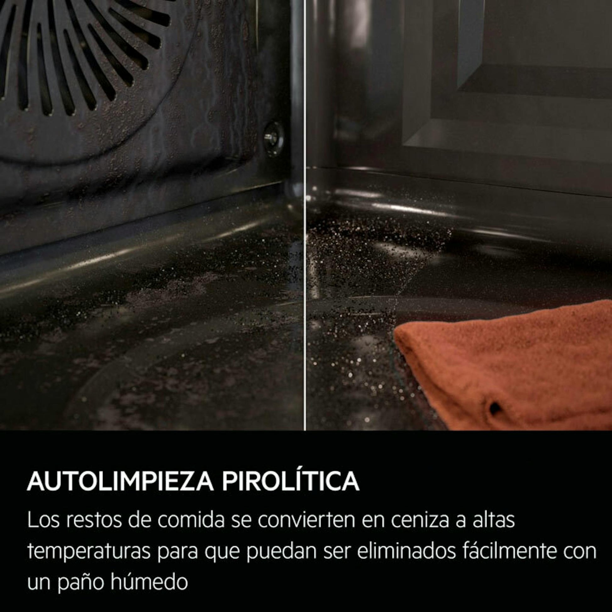 Interior de horno AEG GU5PB43FSM Inox con autolimpieza pirolítica