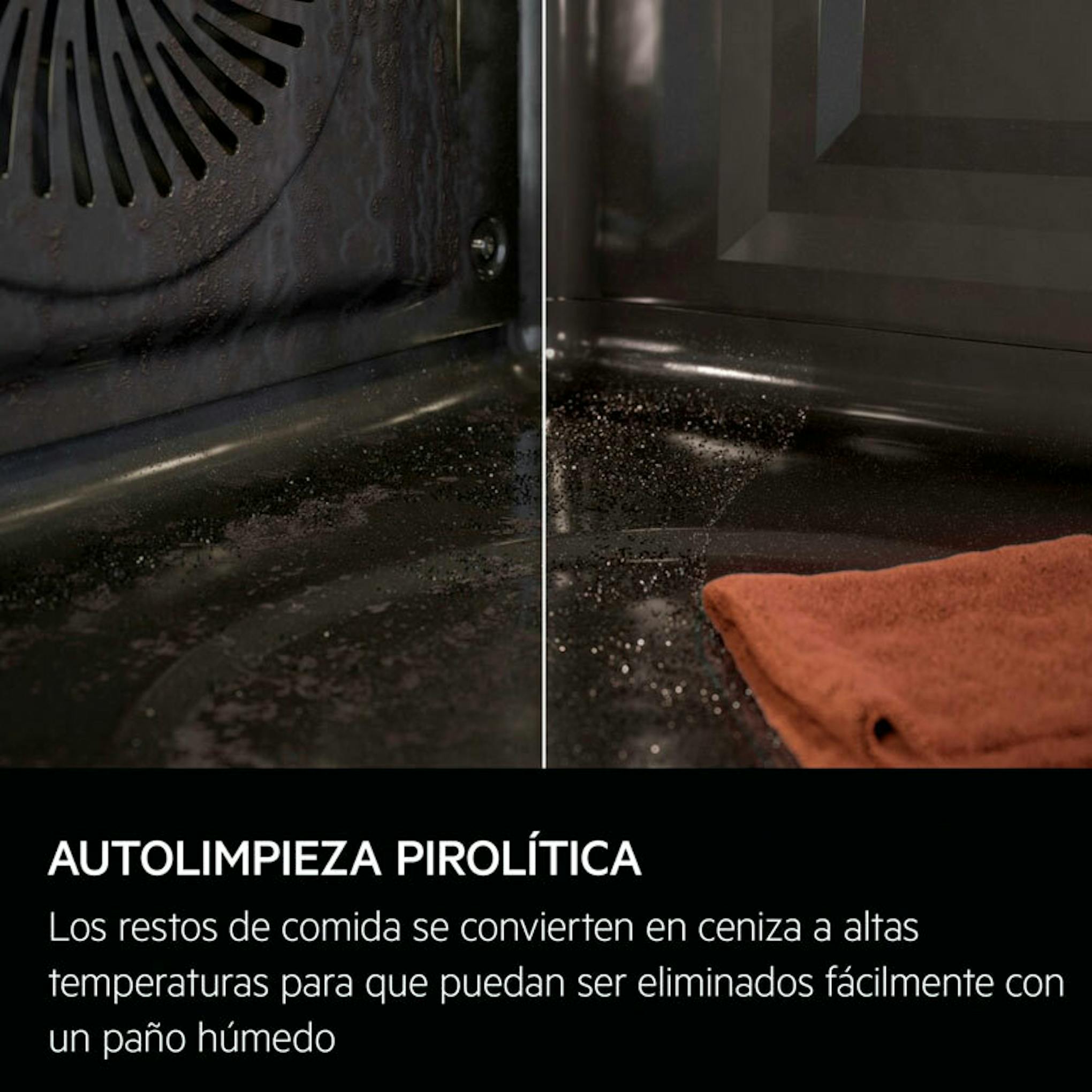 Interior de horno AEG GU5PB43FSM Inox con autolimpieza pirolítica