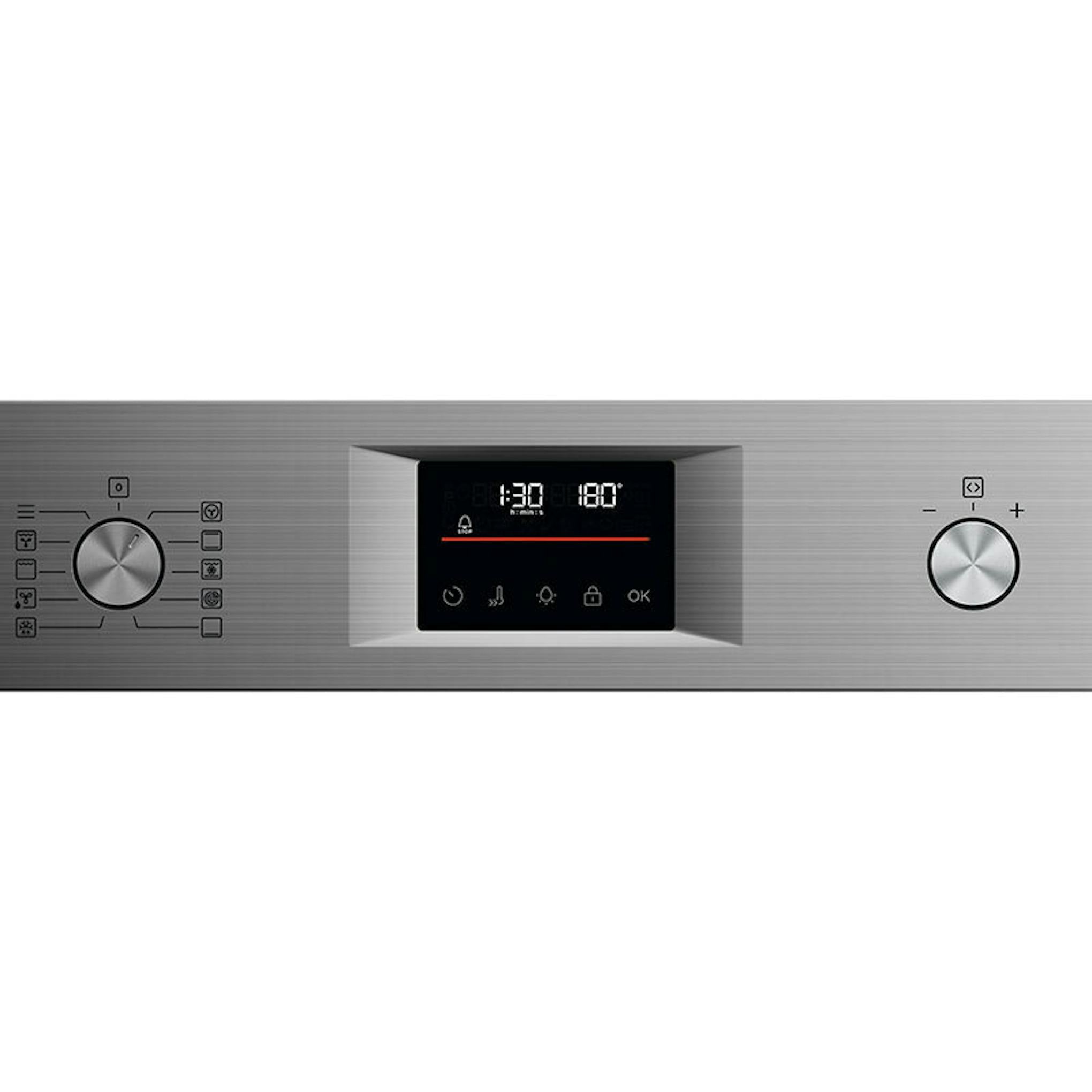 Panel frontal del horno AEG GU5PB43FSM Inox con display y mandos