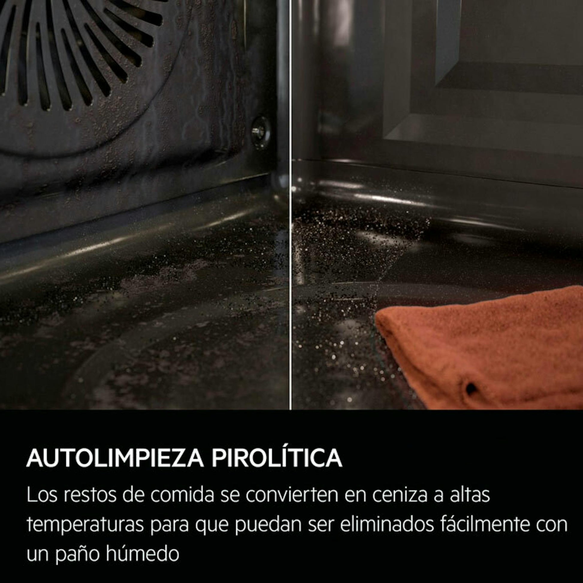 Interior de horno AEG OU5PB40SM inox con autolimpieza pirolítica