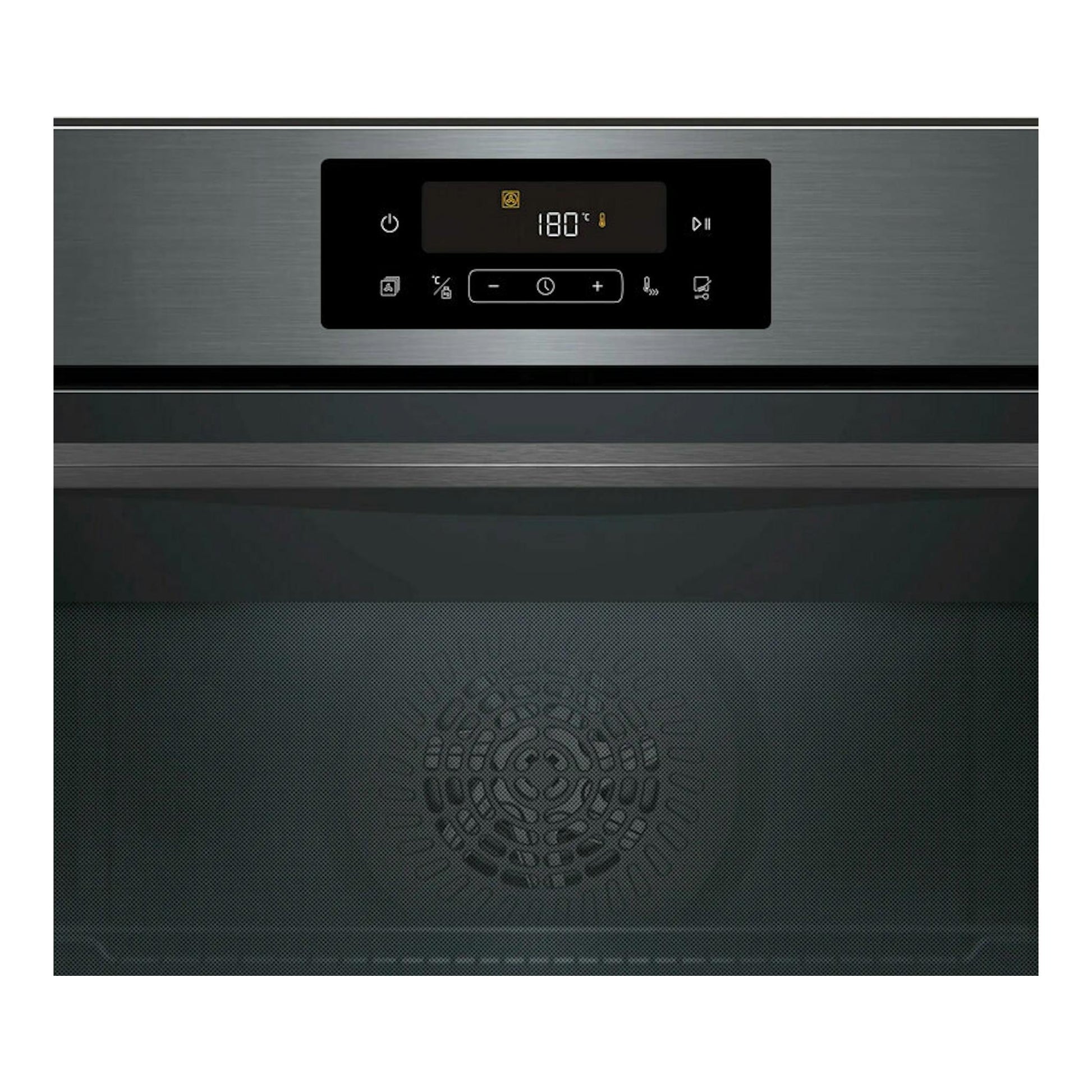 Horno Balay 3HB4821G3 grafito, vista frontal con panel digital y puerta de vidrio negro.