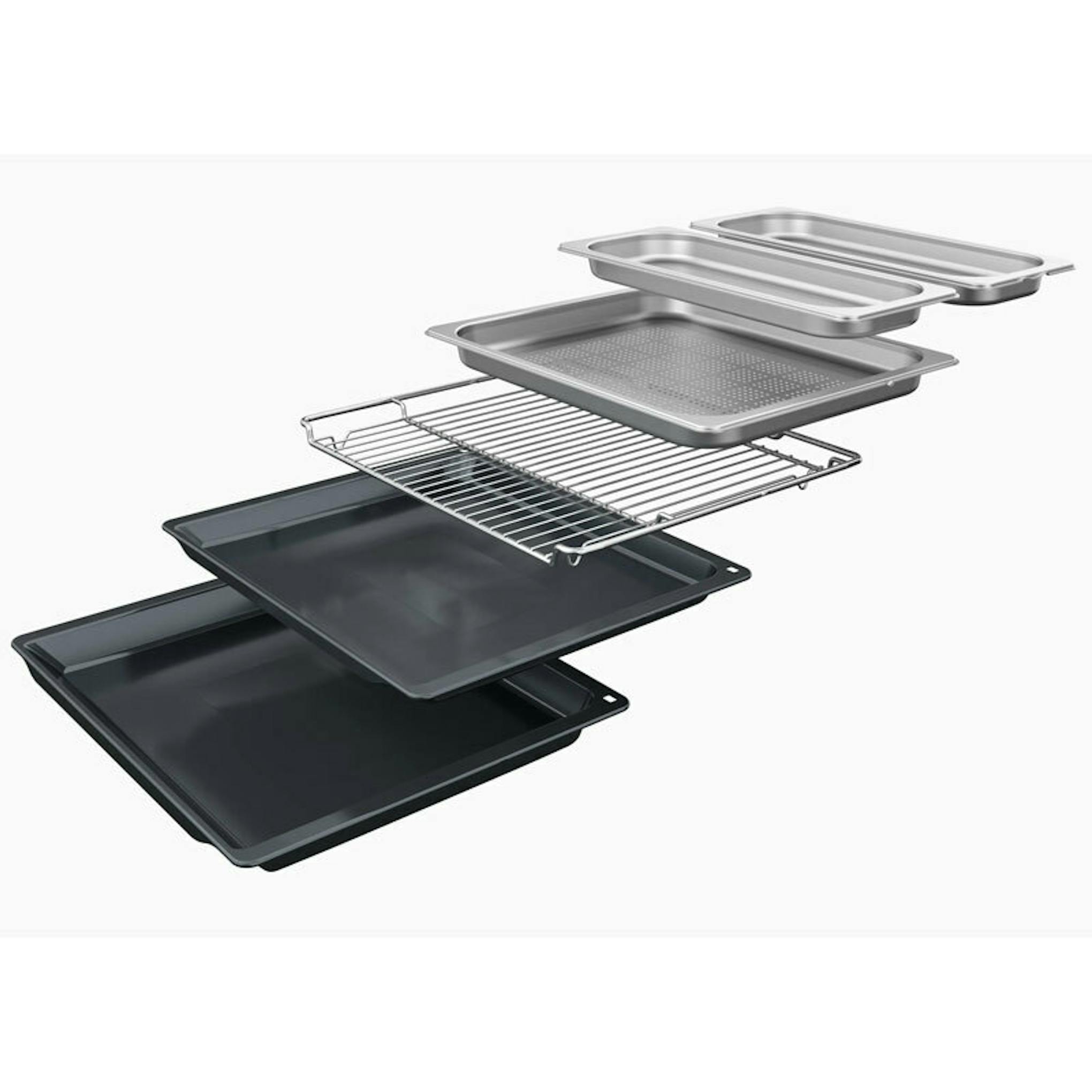 Accesorios del horno Bosch HSG7361B1 con bandejas y rejilla