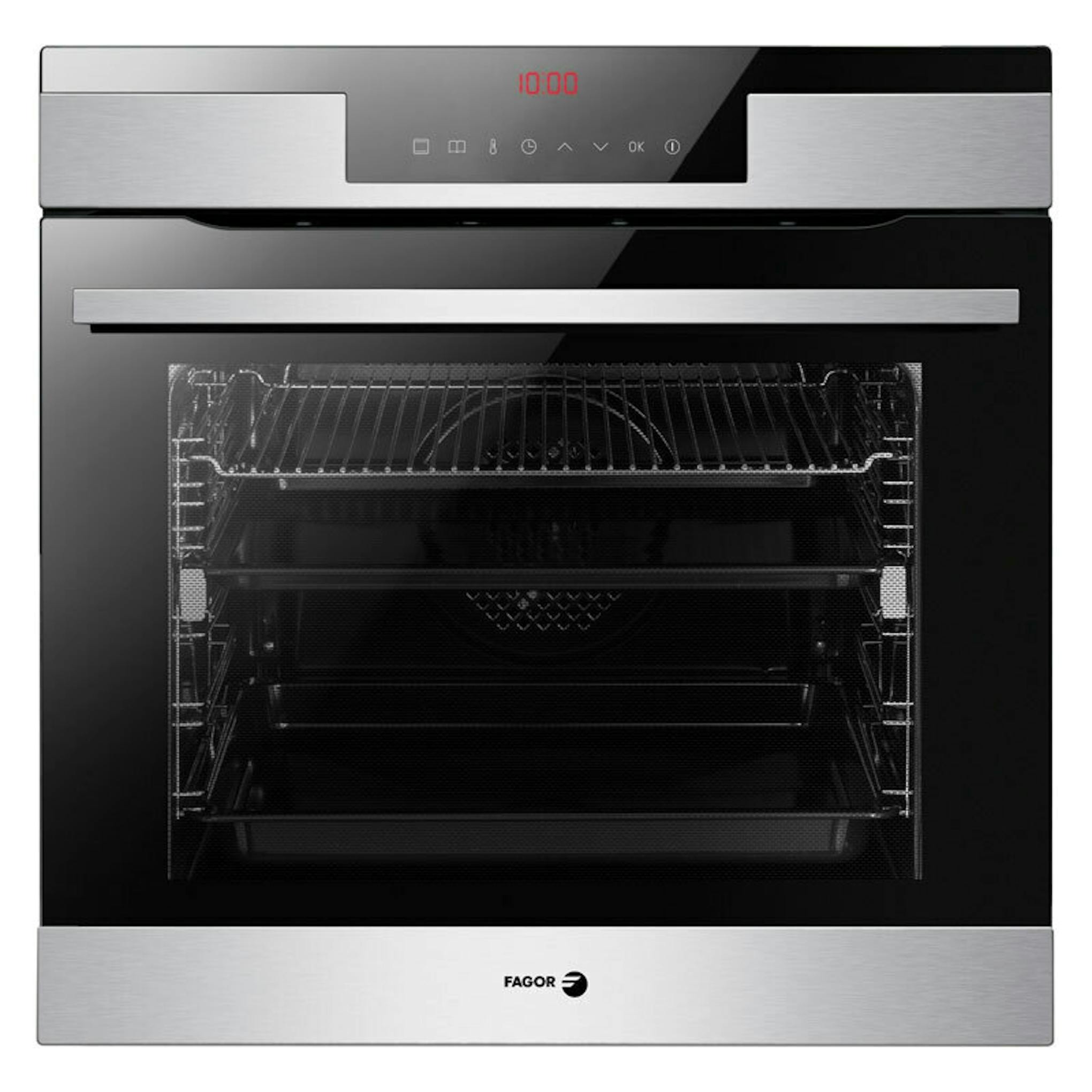 Horno Fagor 8H-760TCX Inox de frente, con puerta de cristal y panel digital