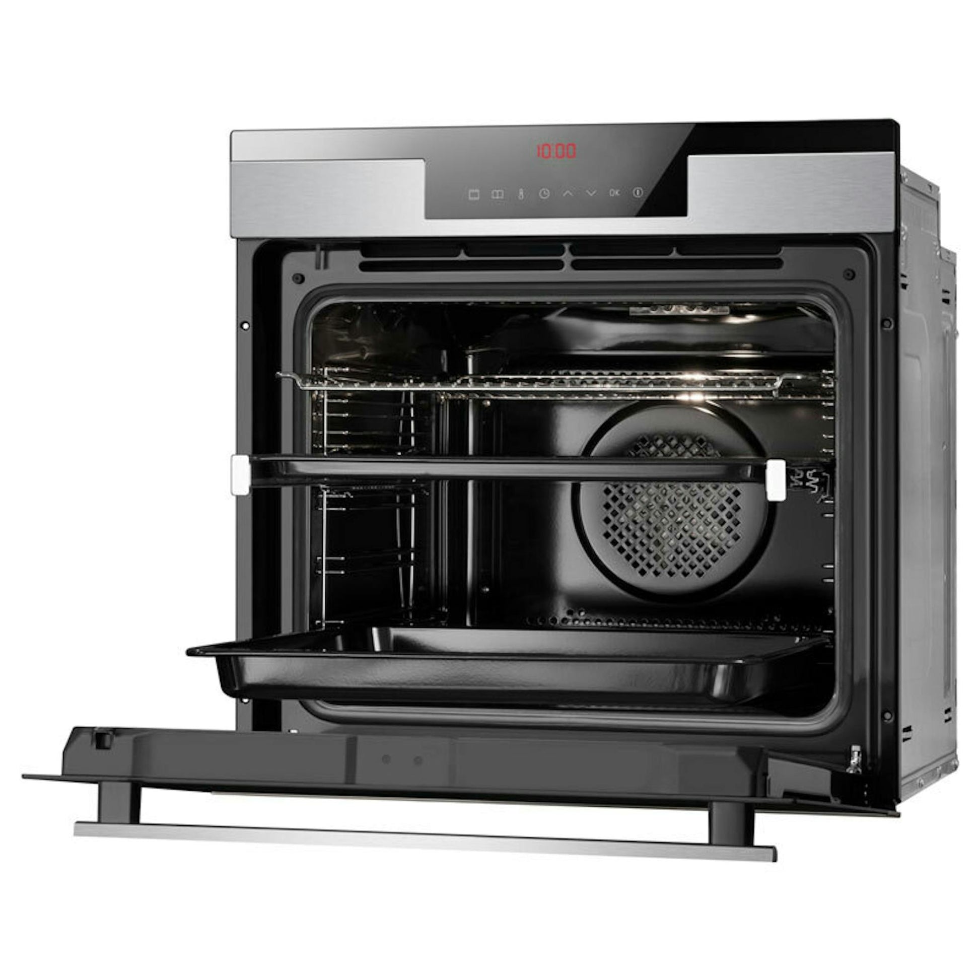 Horno Fagor 8H-760TCX Inox con puerta abierta y interior visible