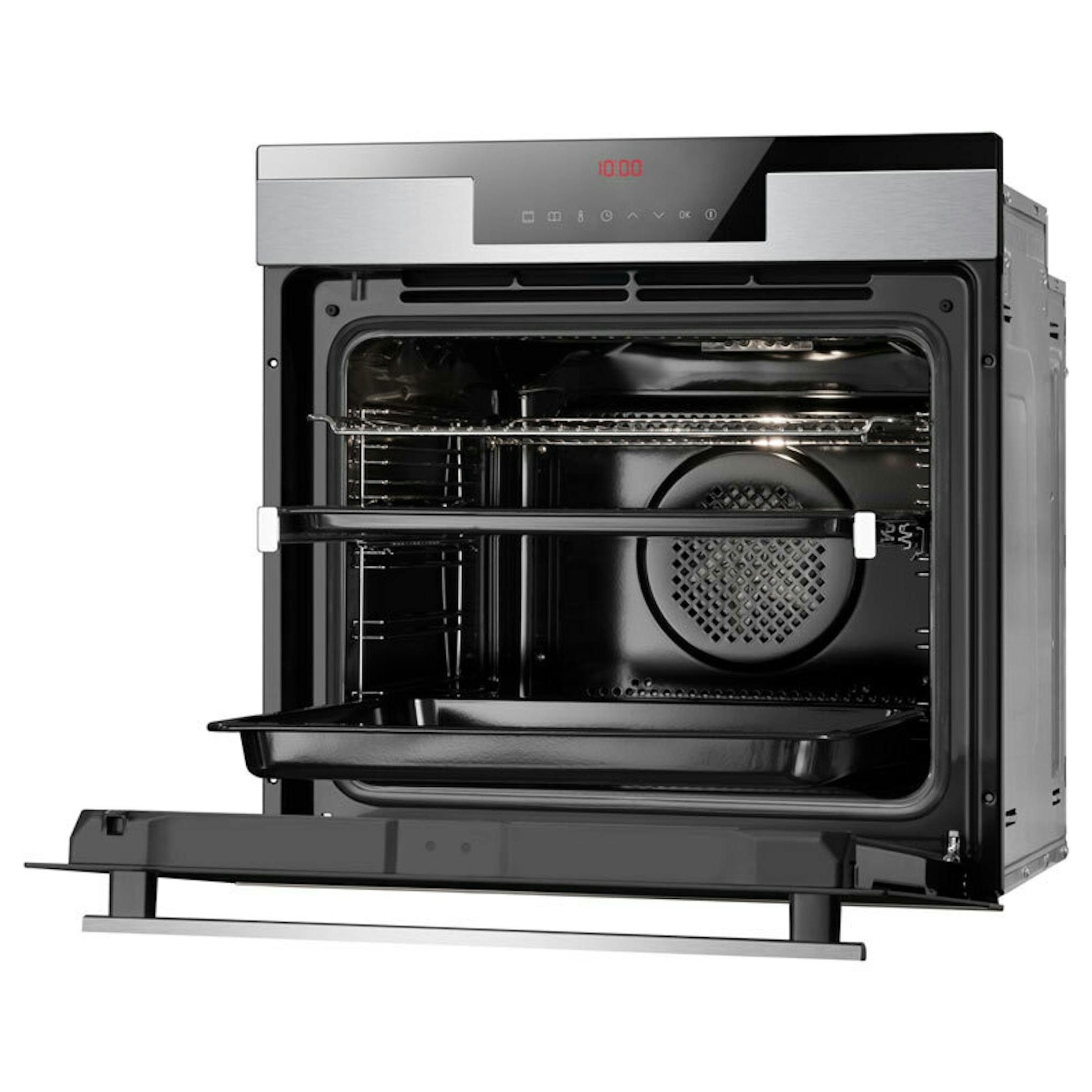 Horno Fagor 8H-760TCX Inox con puerta abierta y interior visible