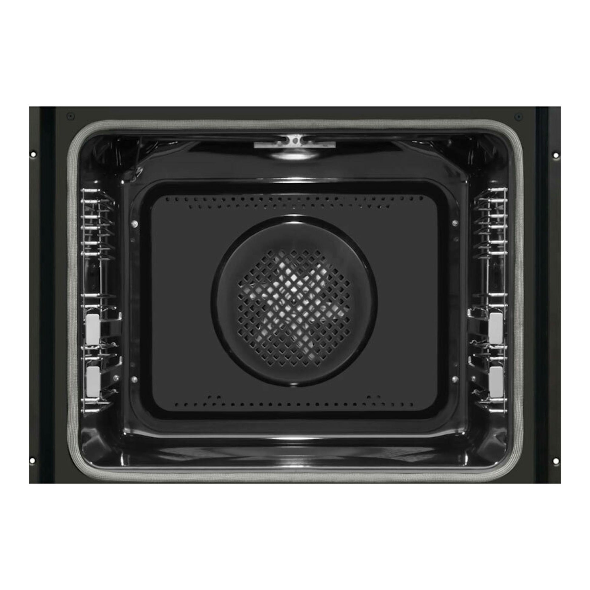 Horno Fagor 9H-798TEN negro, vista frontal del interior con ventilador central.