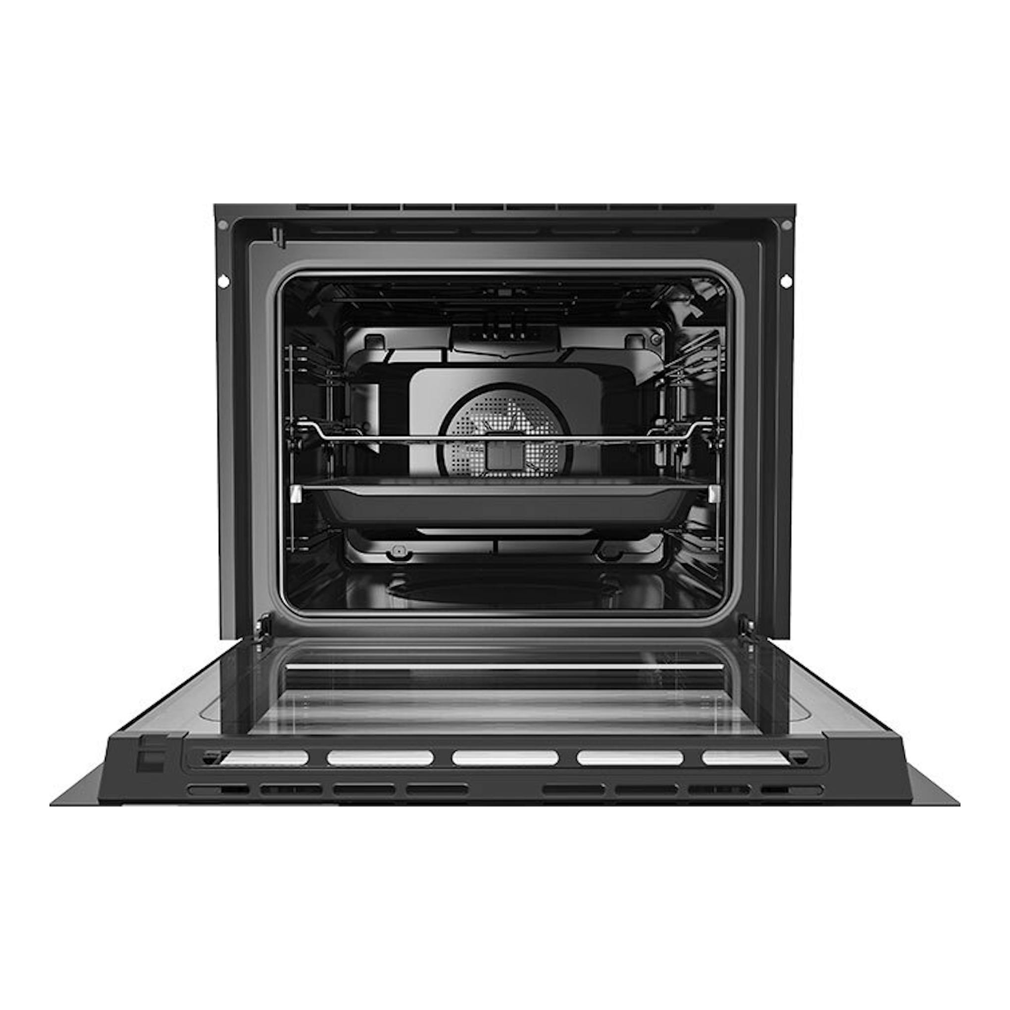 Horno integrable Teka HSB645S inox, vista frontal con la puerta abatida y el interior visible.