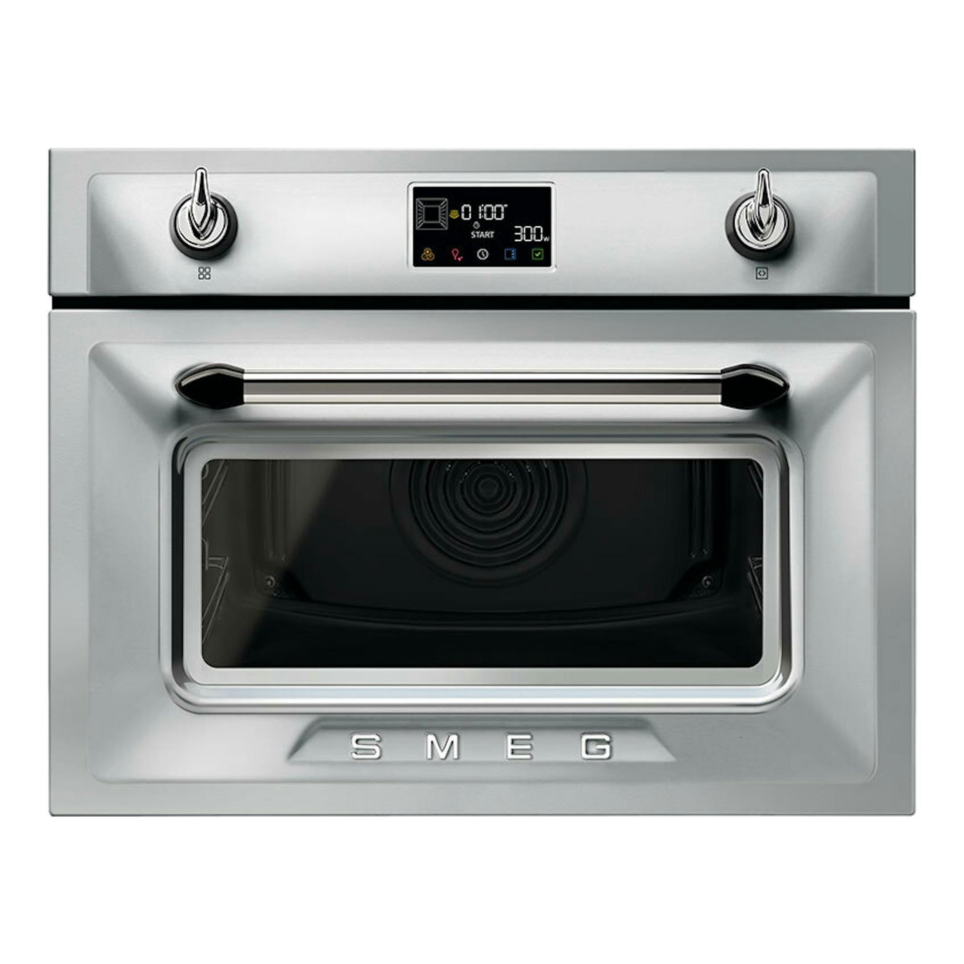 Horno empotrable Smeg SO4902M1X inox, vista frontal, acabado acero inoxidable con pantalla y mandos.