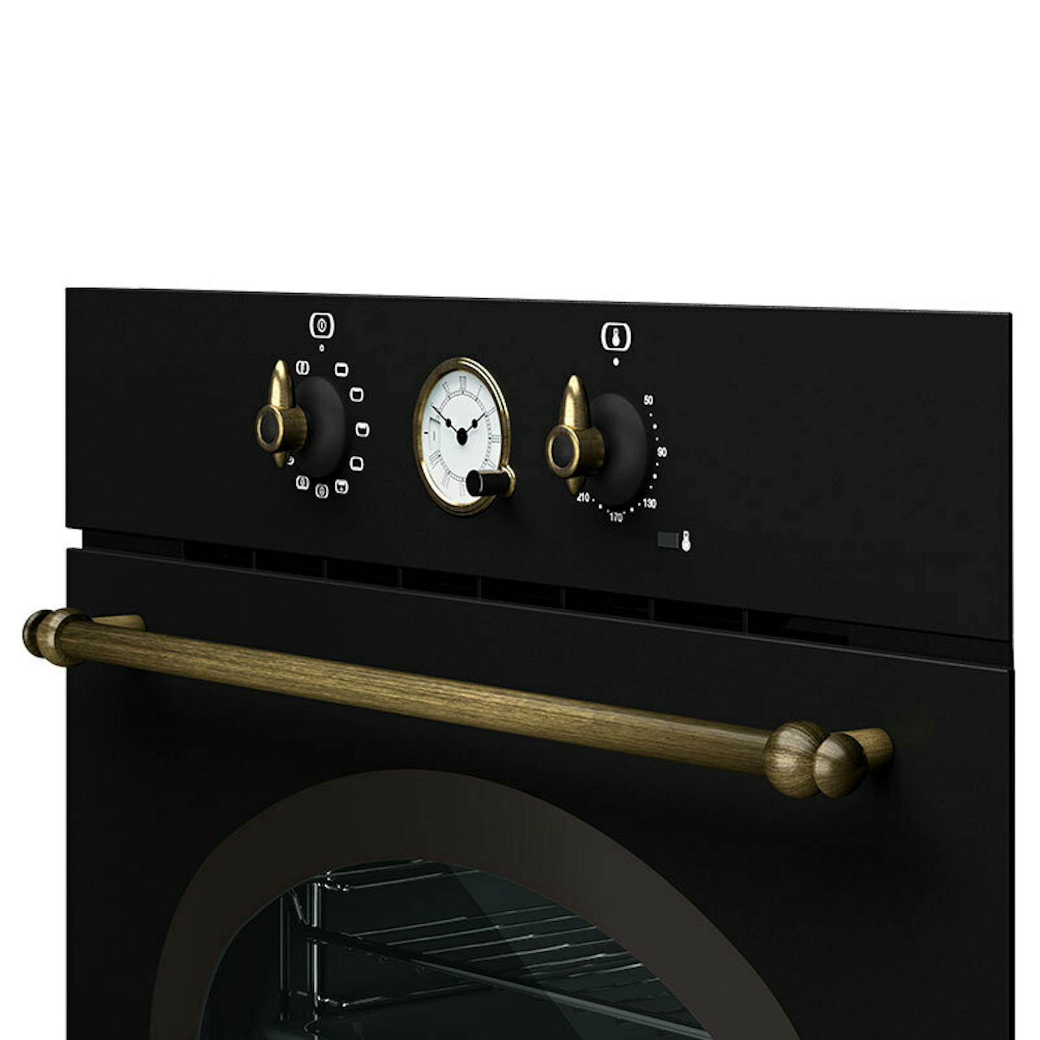 Horno Teka HRB 6300 AT antracita con mandos frontales y tirador de madera