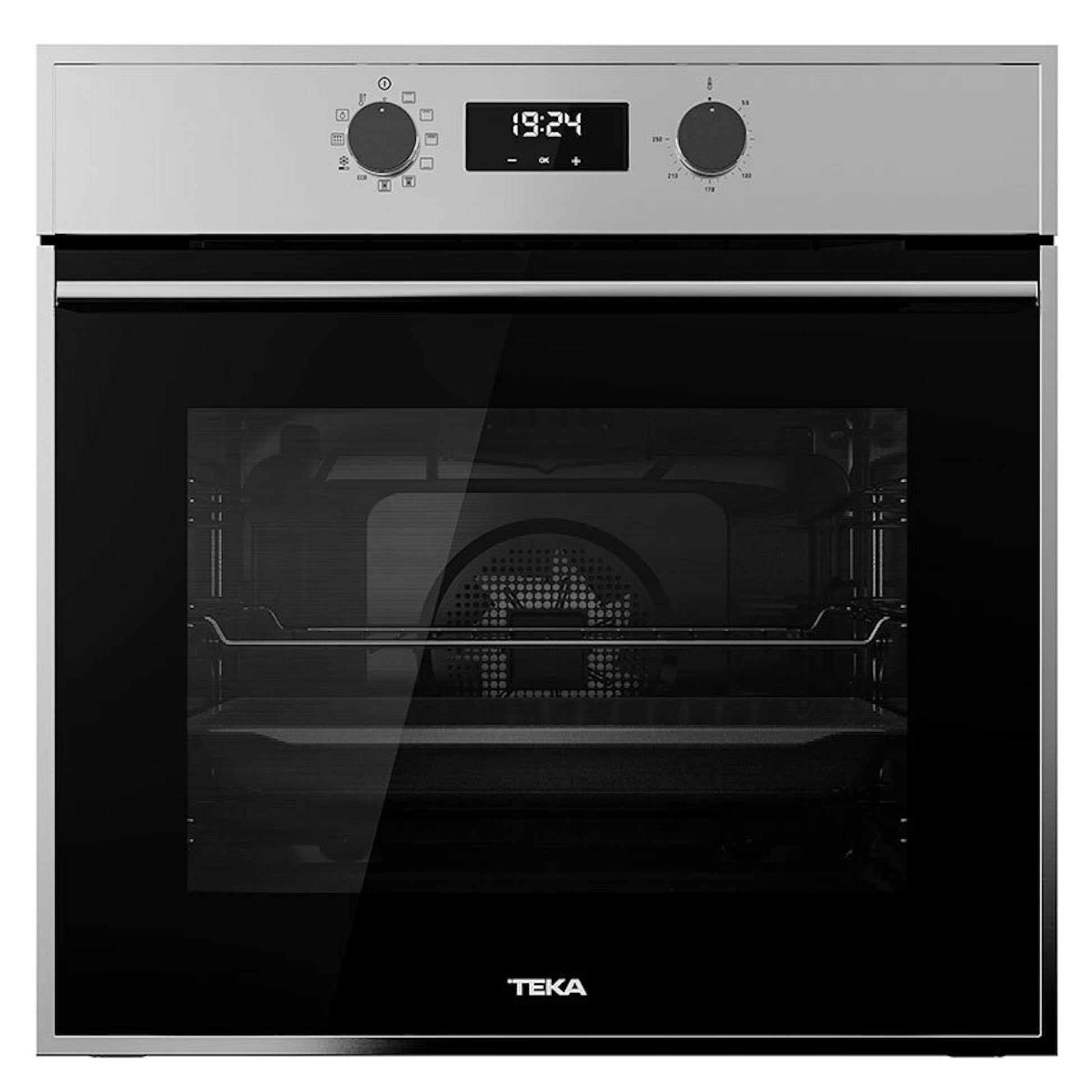 Horno Teka HSB 625 P Inox de frente, con panel de control digital y puerta de cristal