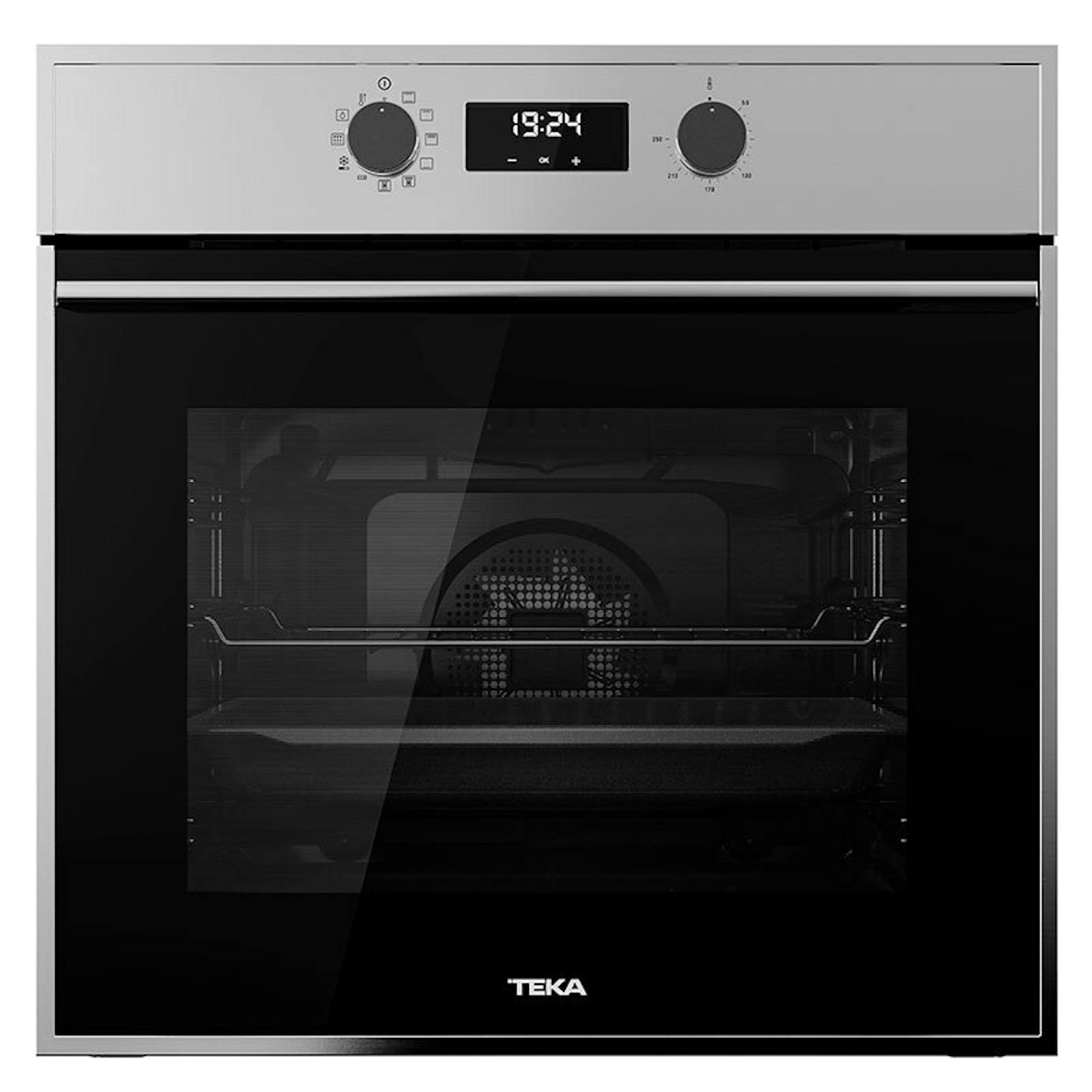 Horno Teka HSB 625 P Inox de frente, con panel de control digital y puerta de cristal