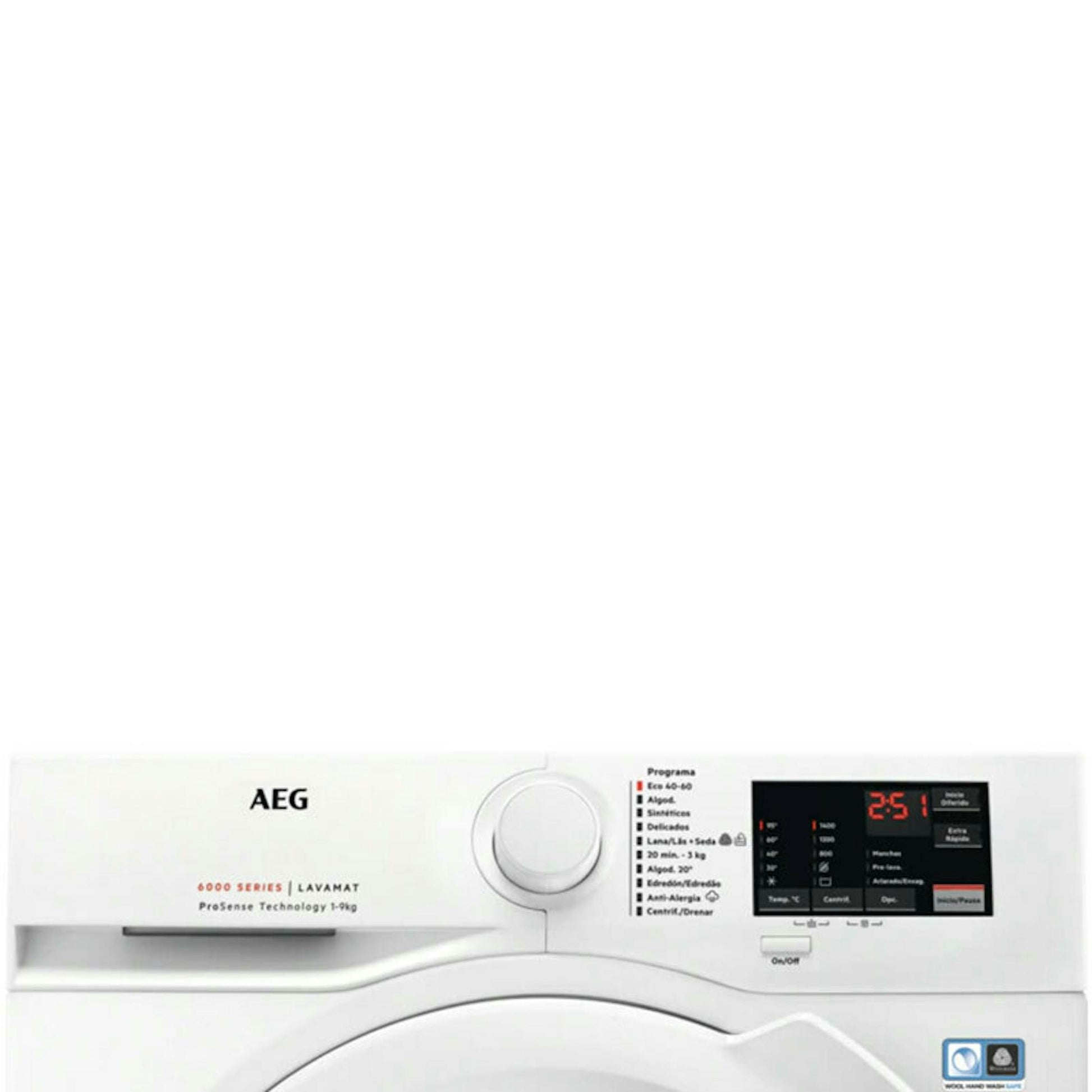 Panel frontal de la lavadora AEG L6FBI947P 9Kg