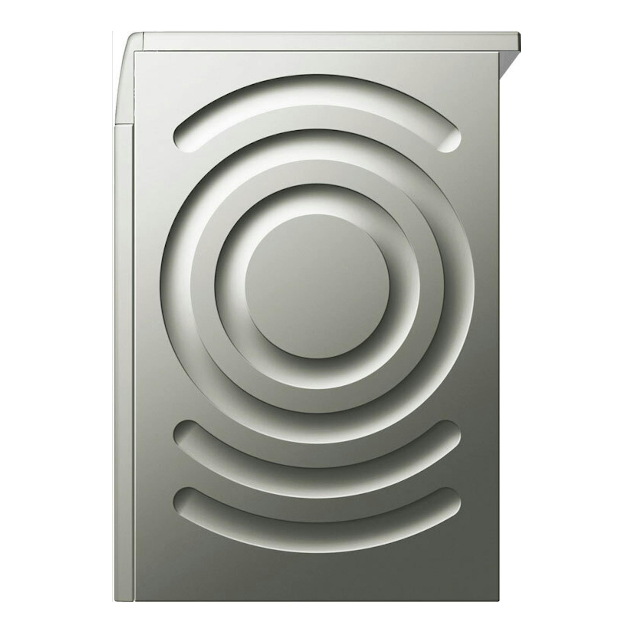 Lavadora Siemens WG56G2ZAES frontal, gris plata, con puerta circular y panel liso.