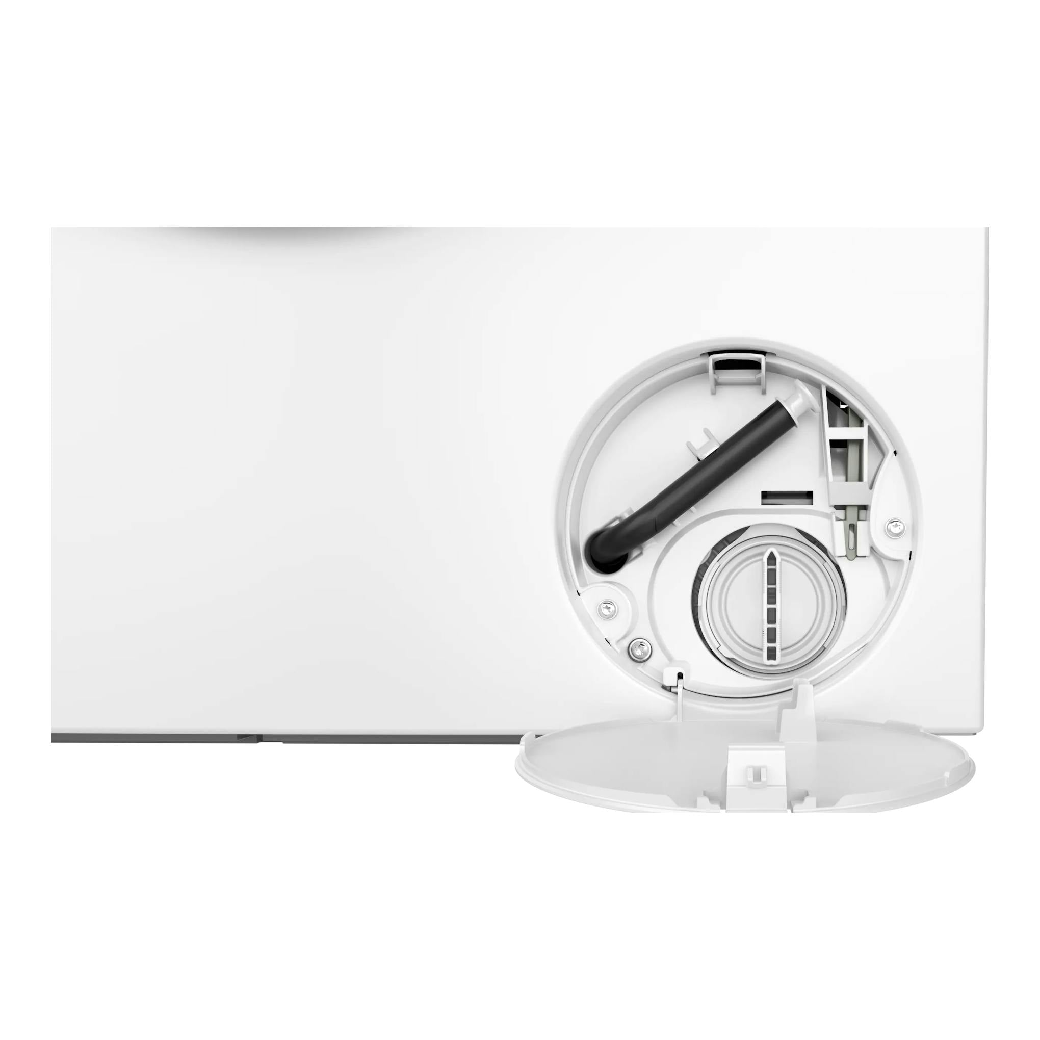 Lavasecadora Siemens WK14D490ES blanca, vista frontal, con tapa de acceso abierta.