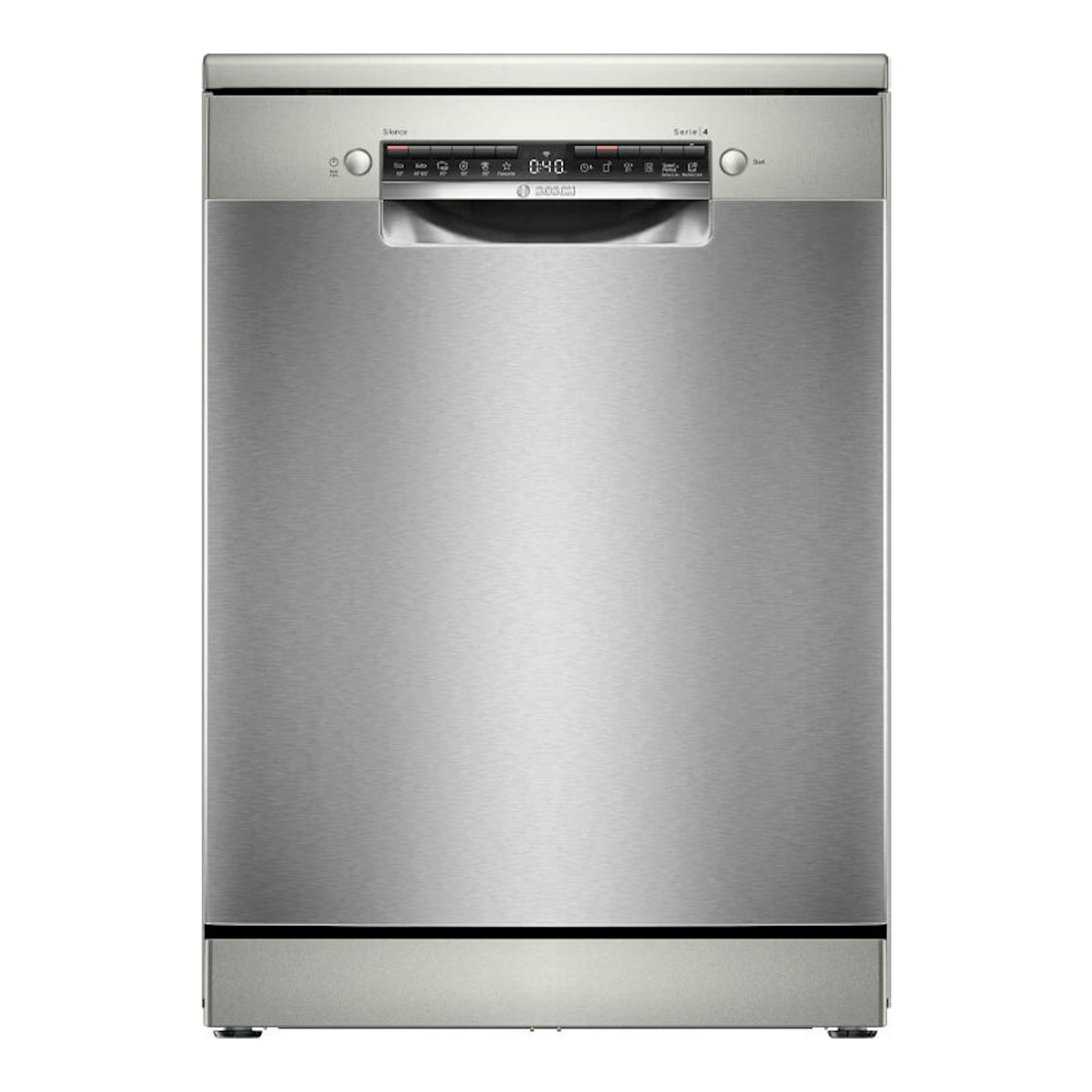 Lavavajillas Bosch SMS4HMI07E de 60 cm, acero inoxidable, vista frontal.