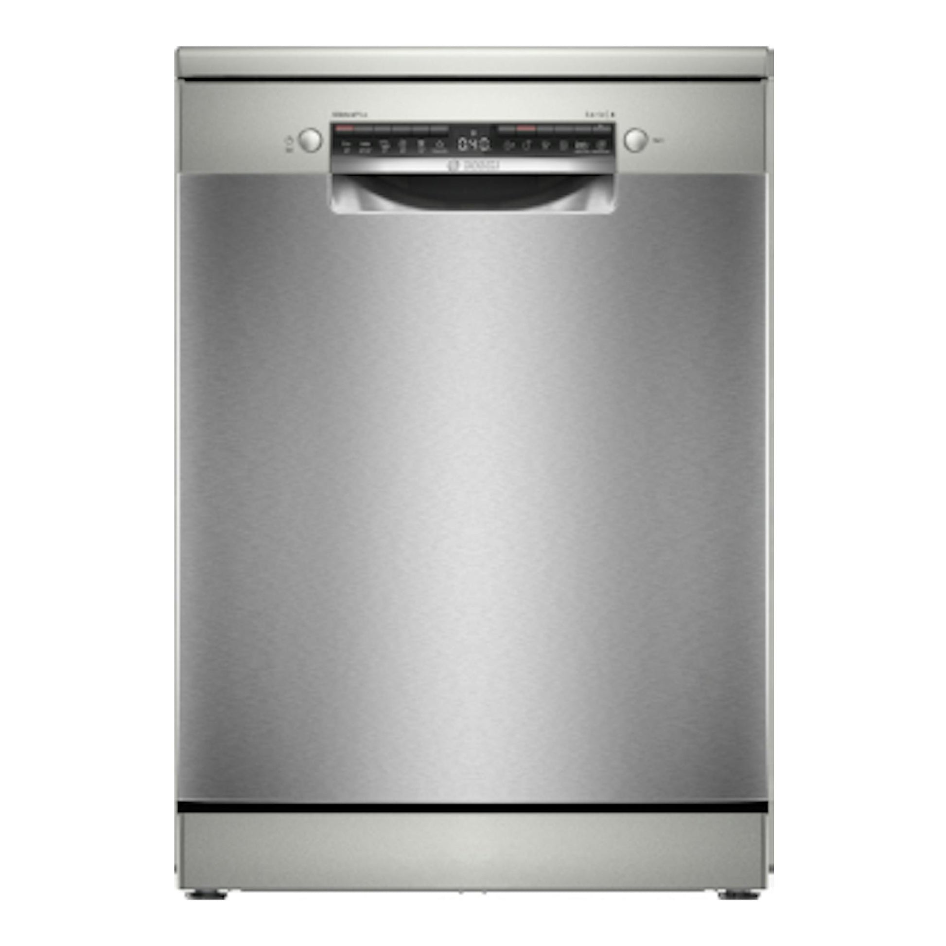 Lavavajillas Bosch SMS4HMI08E de inox, vista frontal, libre instalación.