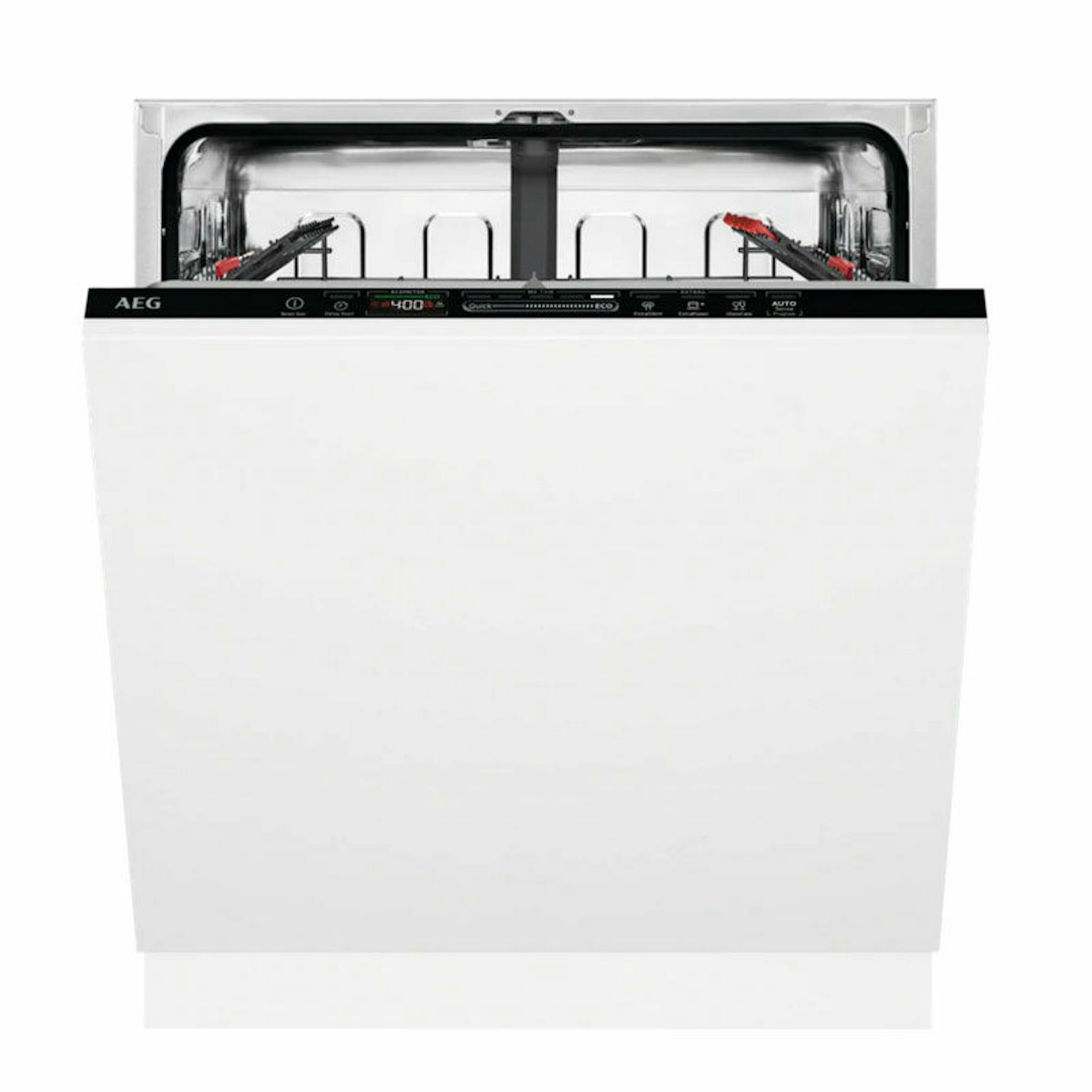 Lavavajillas integrable AEG FSE63307P de 60 cm con puerta abierta