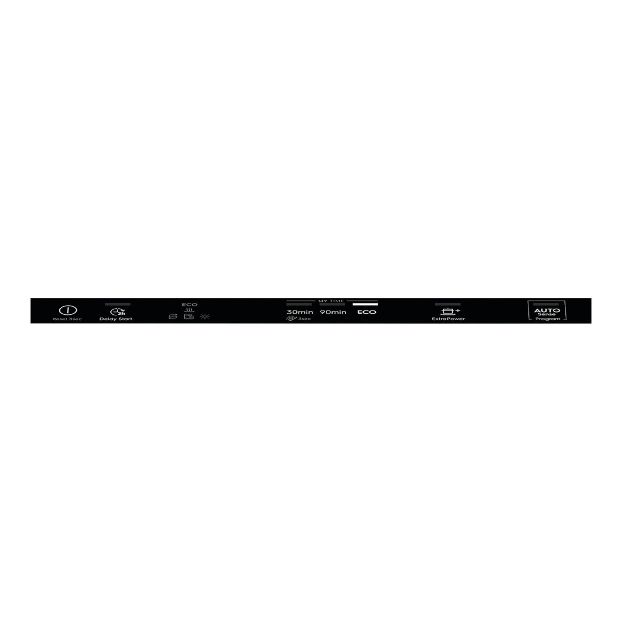 Lavavajillas integrable Electrolux EEA27205L, vista frontal, blanco con panel superior negro.