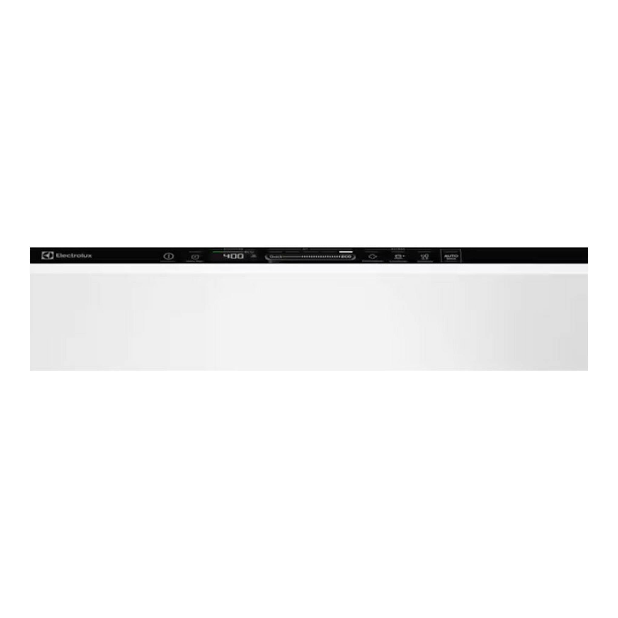 Lavavajillas integrable Electrolux EEG68500L de 60 cm, vista frontal parcial, panel negro.