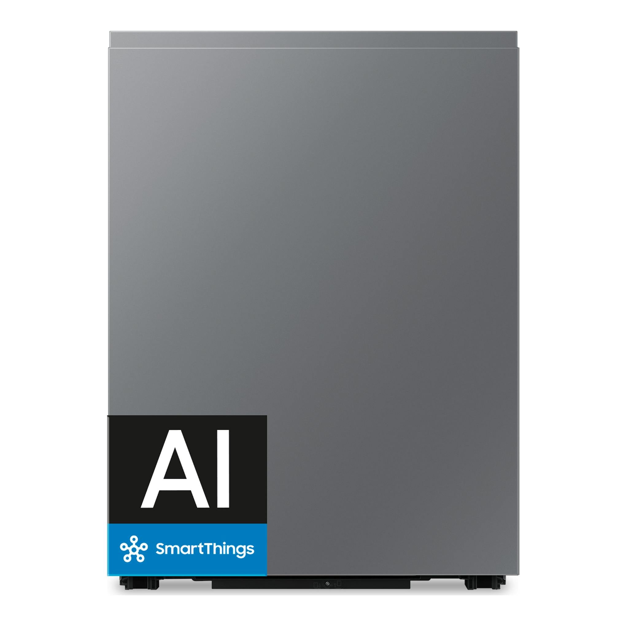 Lavavajillas integrable Samsung DW80H73WBI0U1 gris, vista frontal, con distintivo AI SmartThings.
