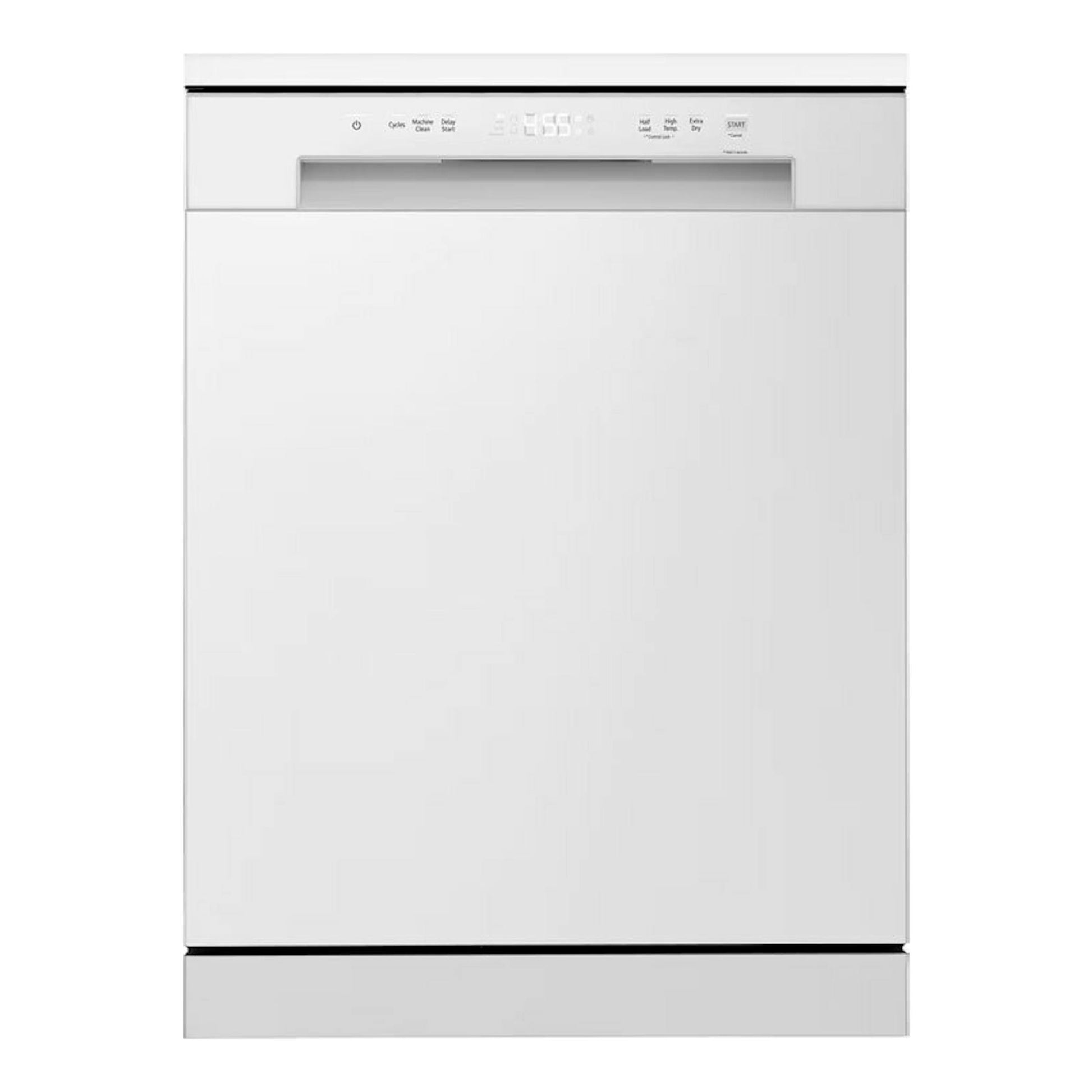 Lavavajillas LG DF142FW blanco, vista frontal, con panel de control superior.