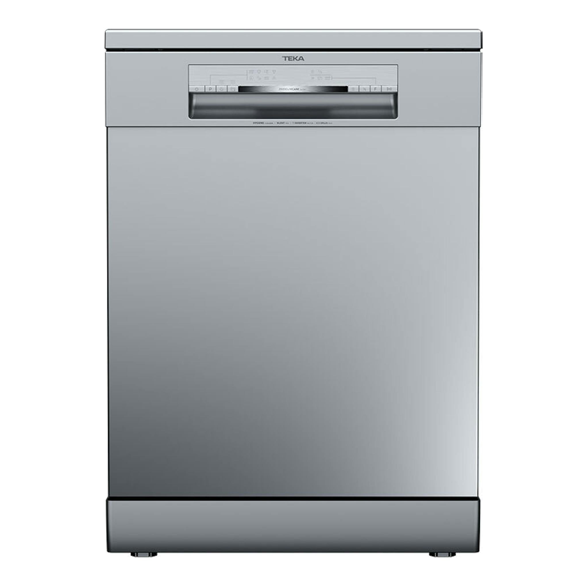 Lavavajillas Teka DFS76860 Inox, vista frontal, acabado en acero inoxidable.