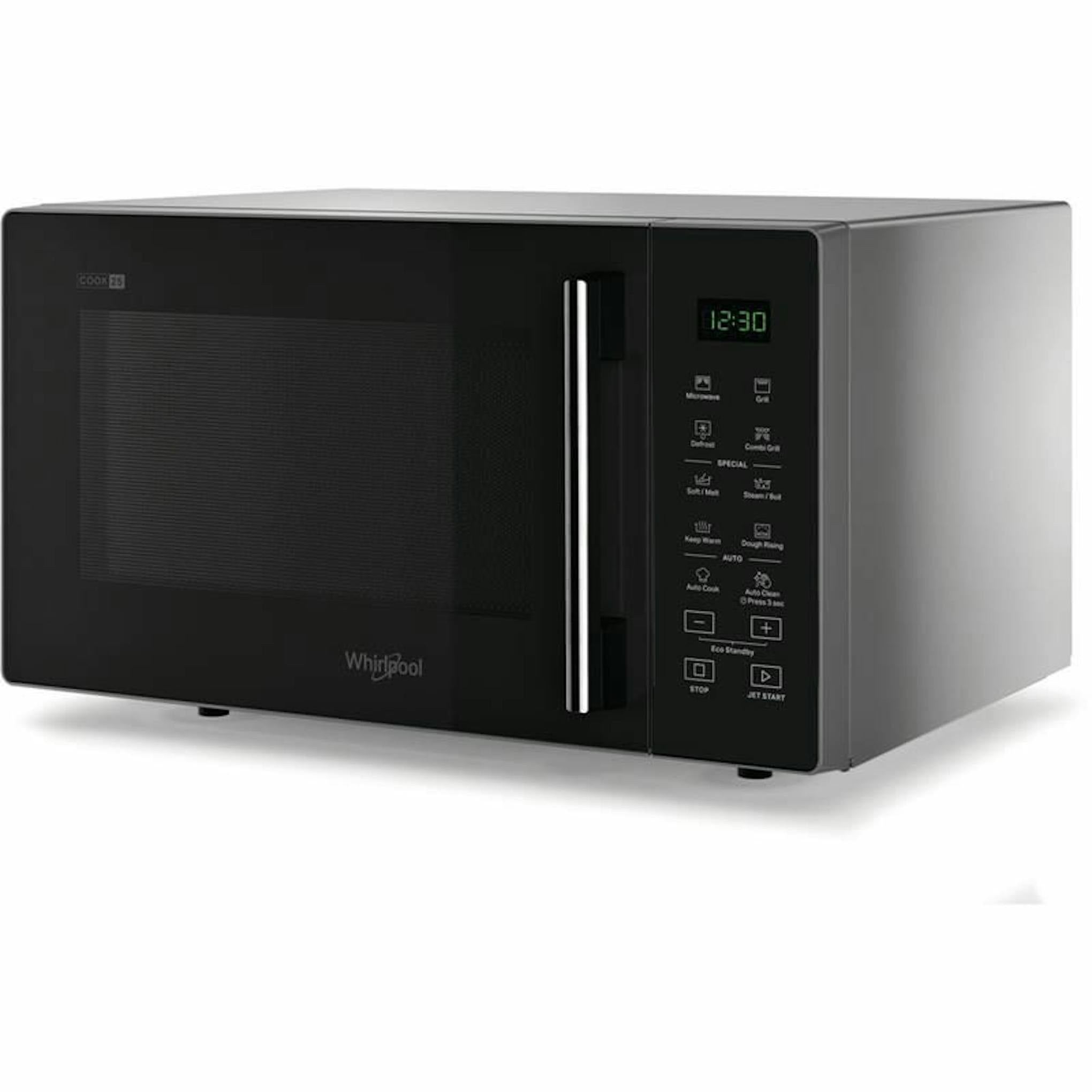Microondas Whirlpool MWP254SB negro con panel digital y puerta frontal